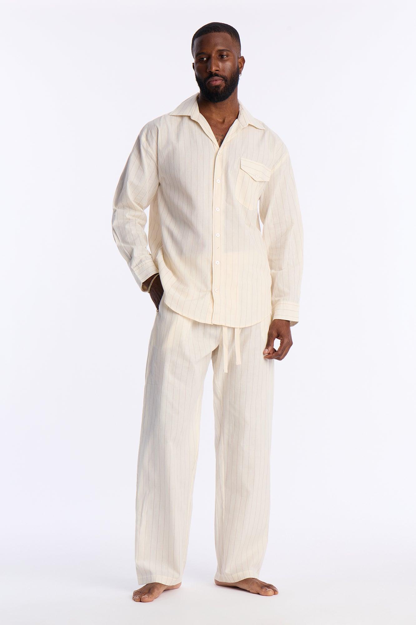 Cotton Tie Front Waistcoat And Pants Beach Set Product Image