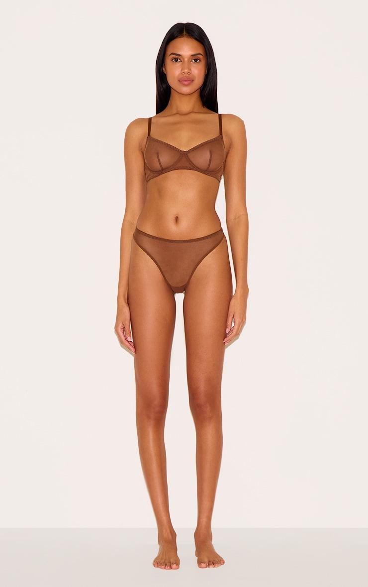 Chocolate Mesh Thong Product Image