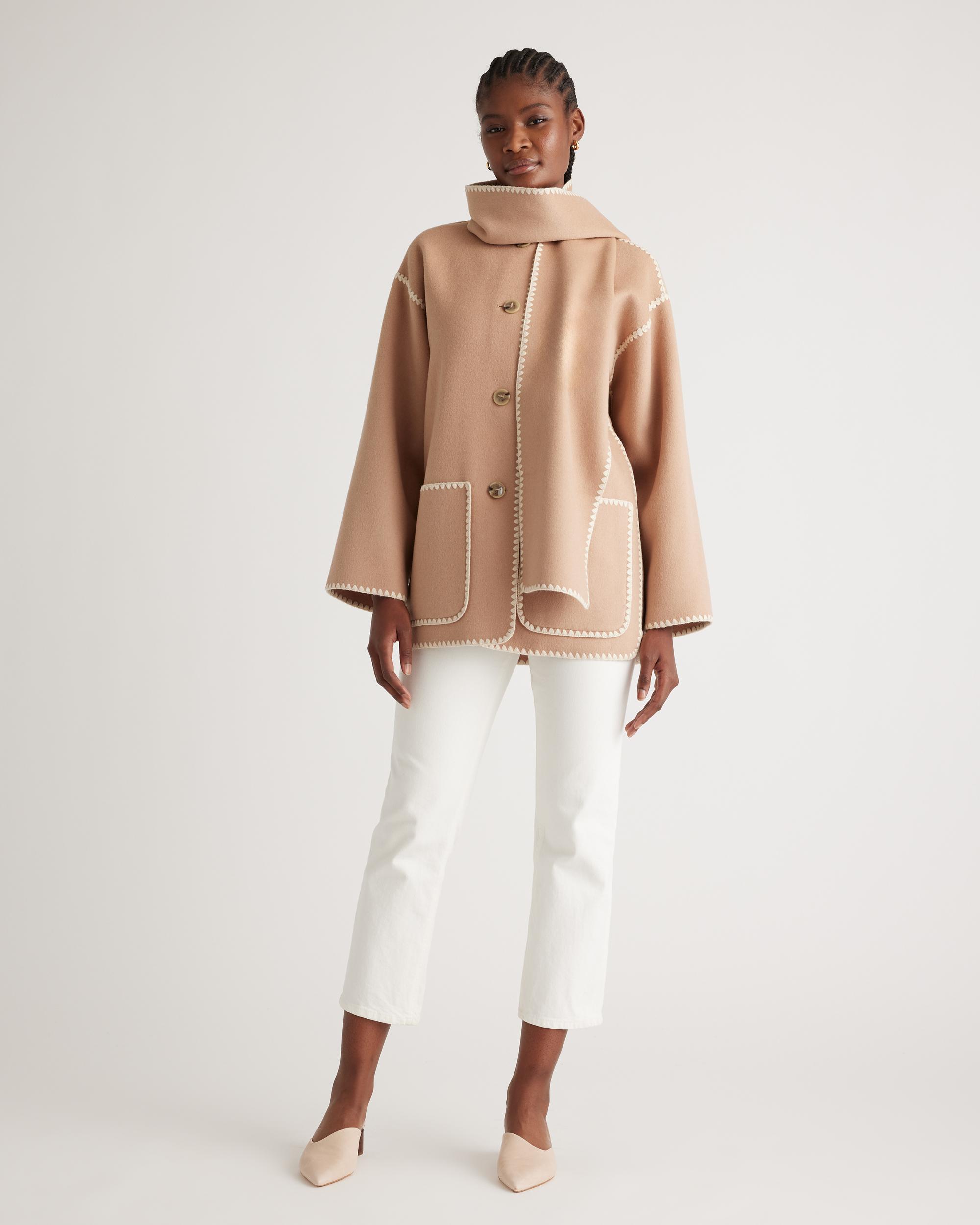Quince | Women's Double-Faced Merino Wool Scarf Coat Product Image