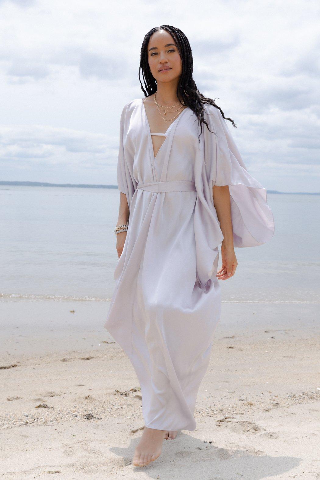 Satin Kaftan Tie-Front Maxi Product Image