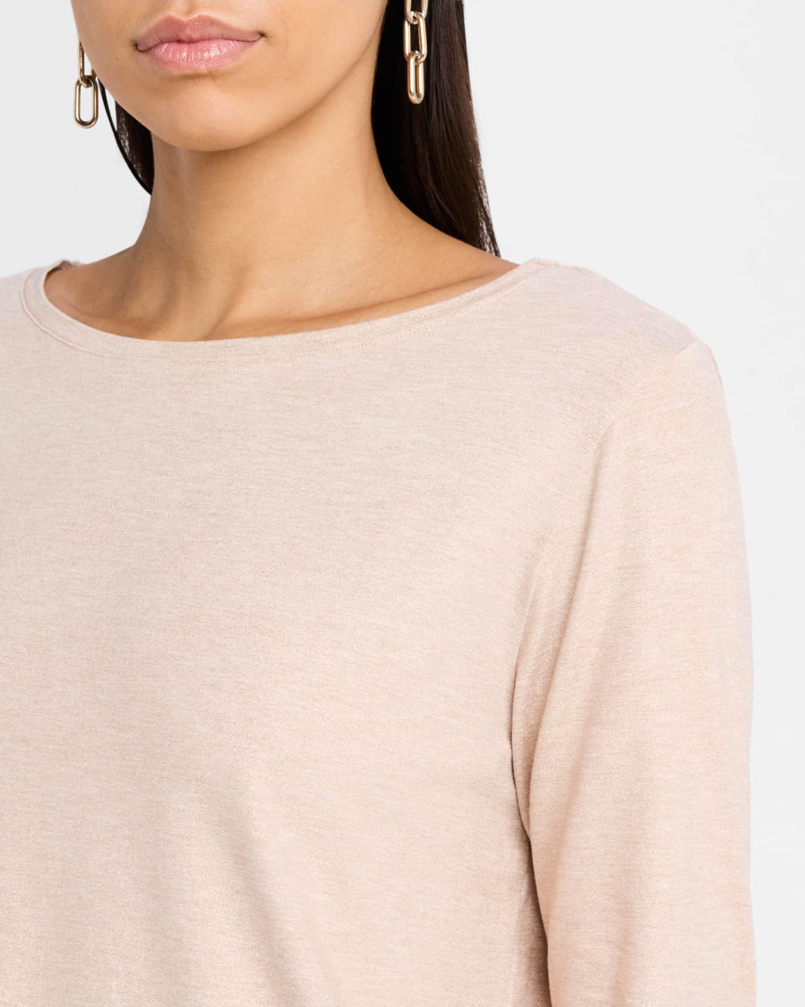 Soft Touch 3/4-Sleeve Metallic Jersey T-Shirt Product Image