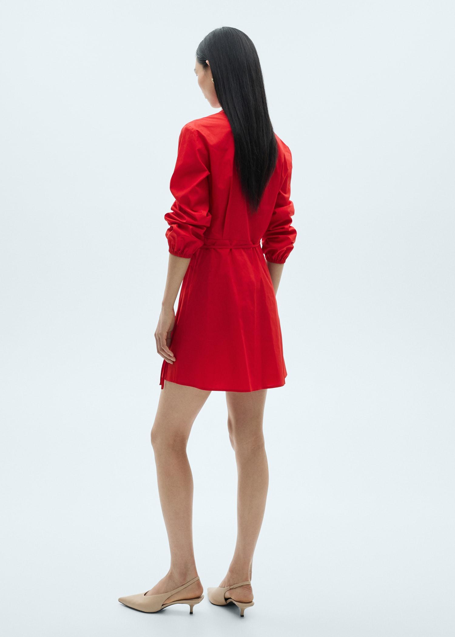 Cotton wrap dress - Women | MANGO USA Product Image