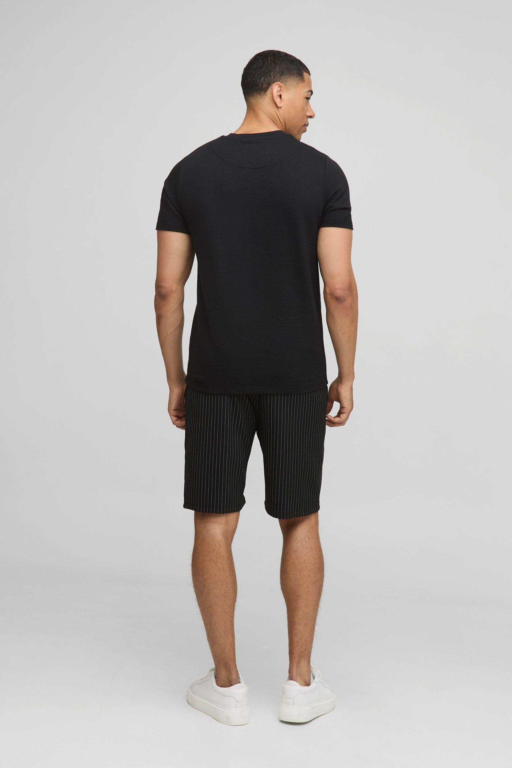 Elasticated Waist Regular Fit Pinstripe Shorts | boohooMAN USA Product Image