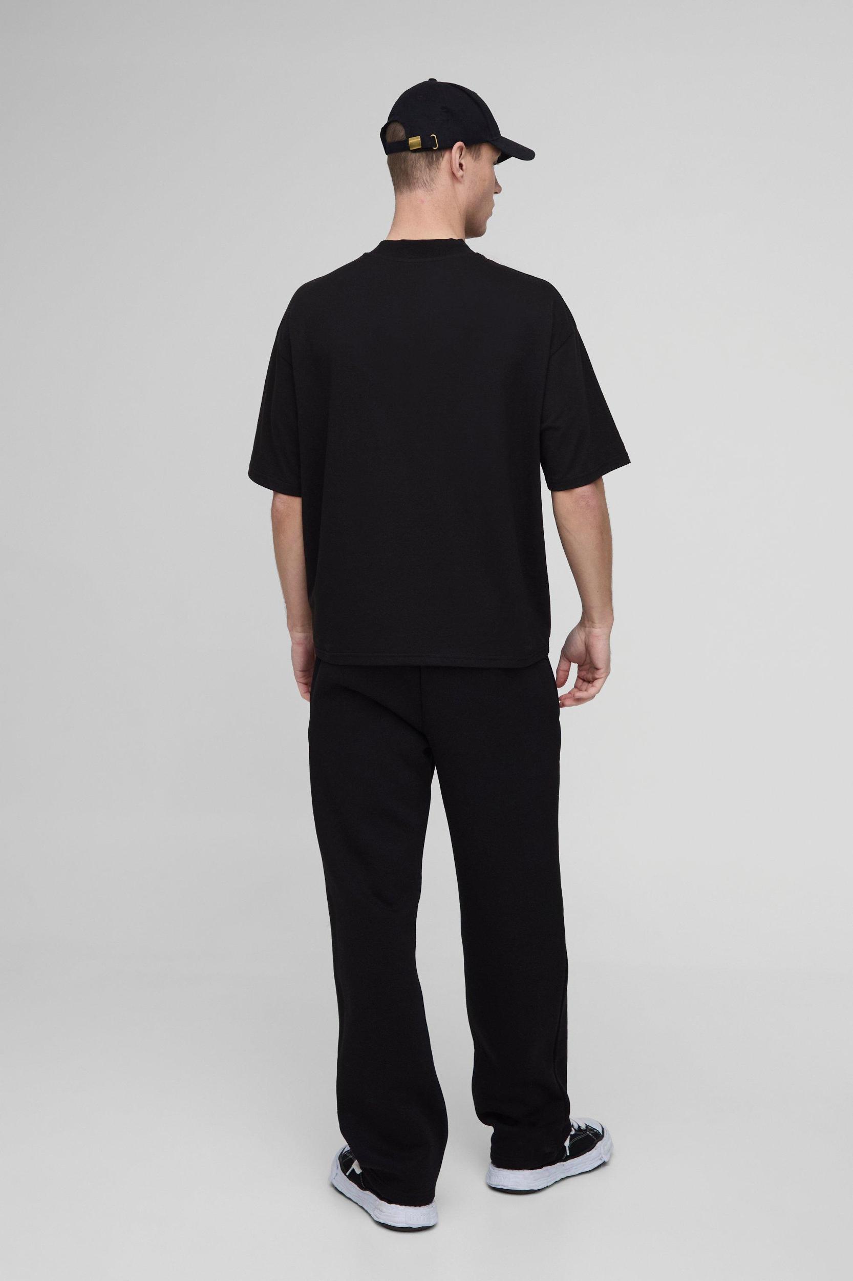 Oversized Boxy BM Signature Extended Neck T-shirt | boohooMAN USA Product Image