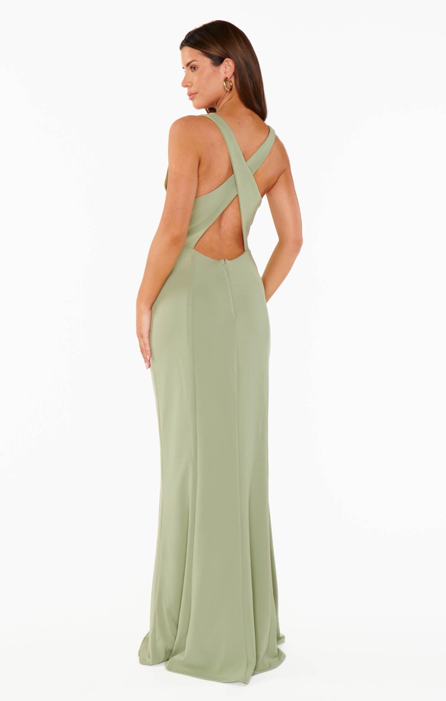 Rachel Maxi Dress ~ Moss Green Stretch Product Image