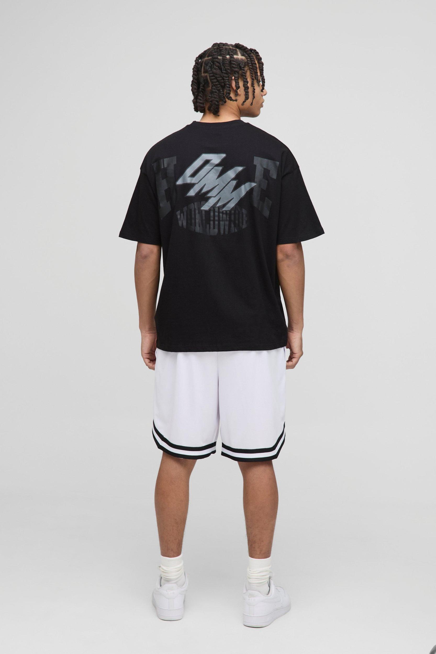 Oversized Homme Basketball Short Set | boohooMAN USA Product Image