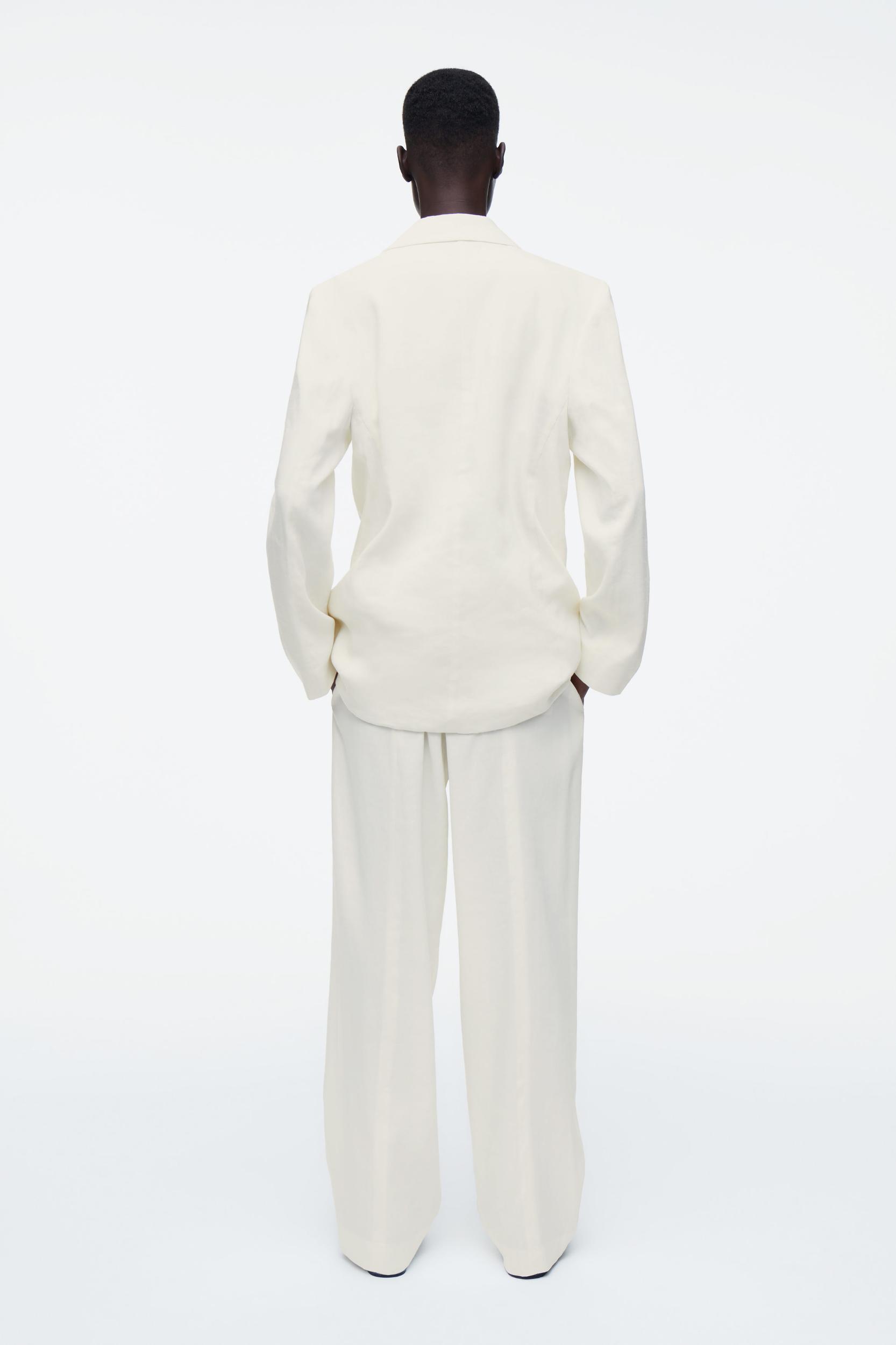 ATTACHED LAYERED LINEN-BLEND BLAZER Product Image