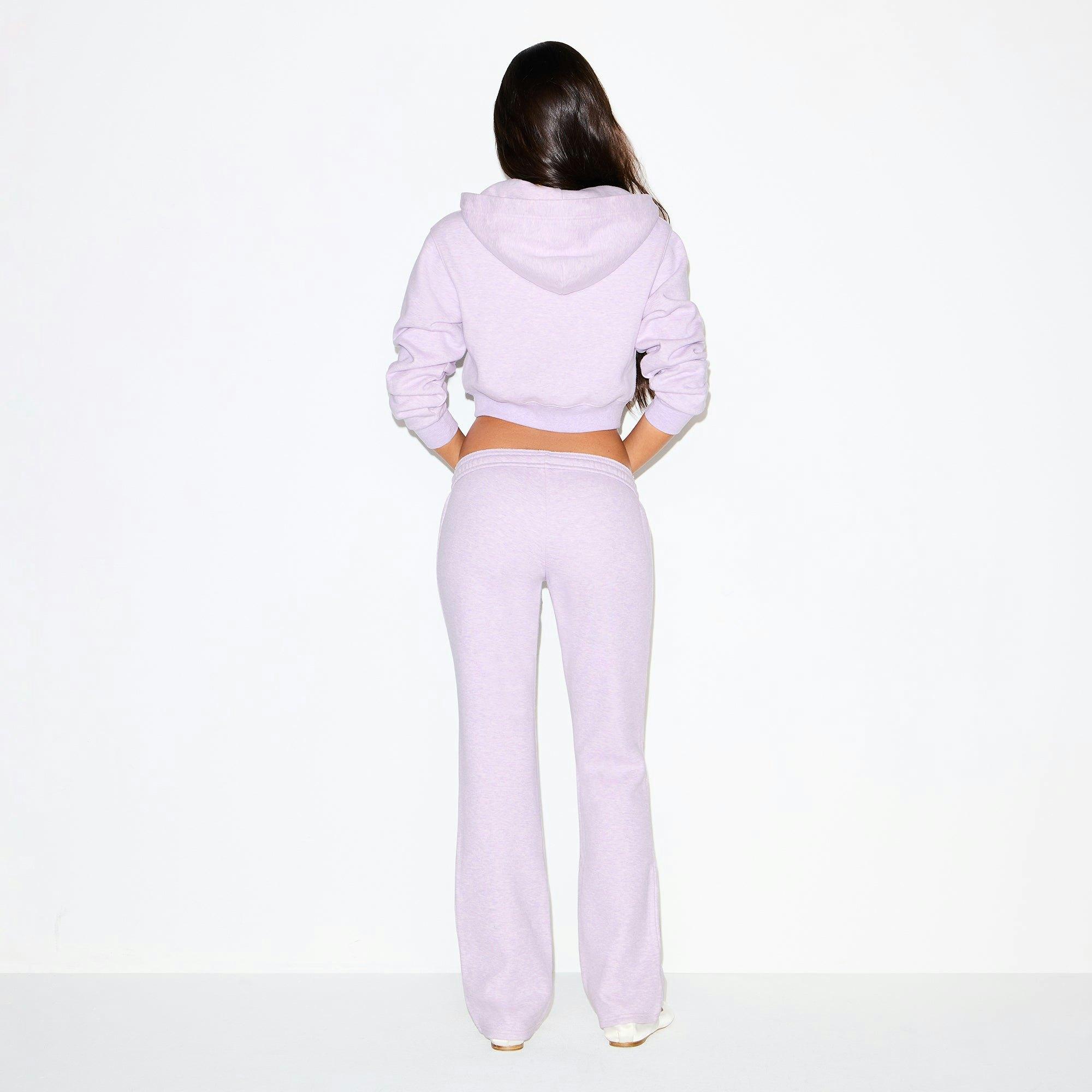 COTTON FLEECE LOW RISE SLIM PANT | PURPLE HEATHER Product Image
