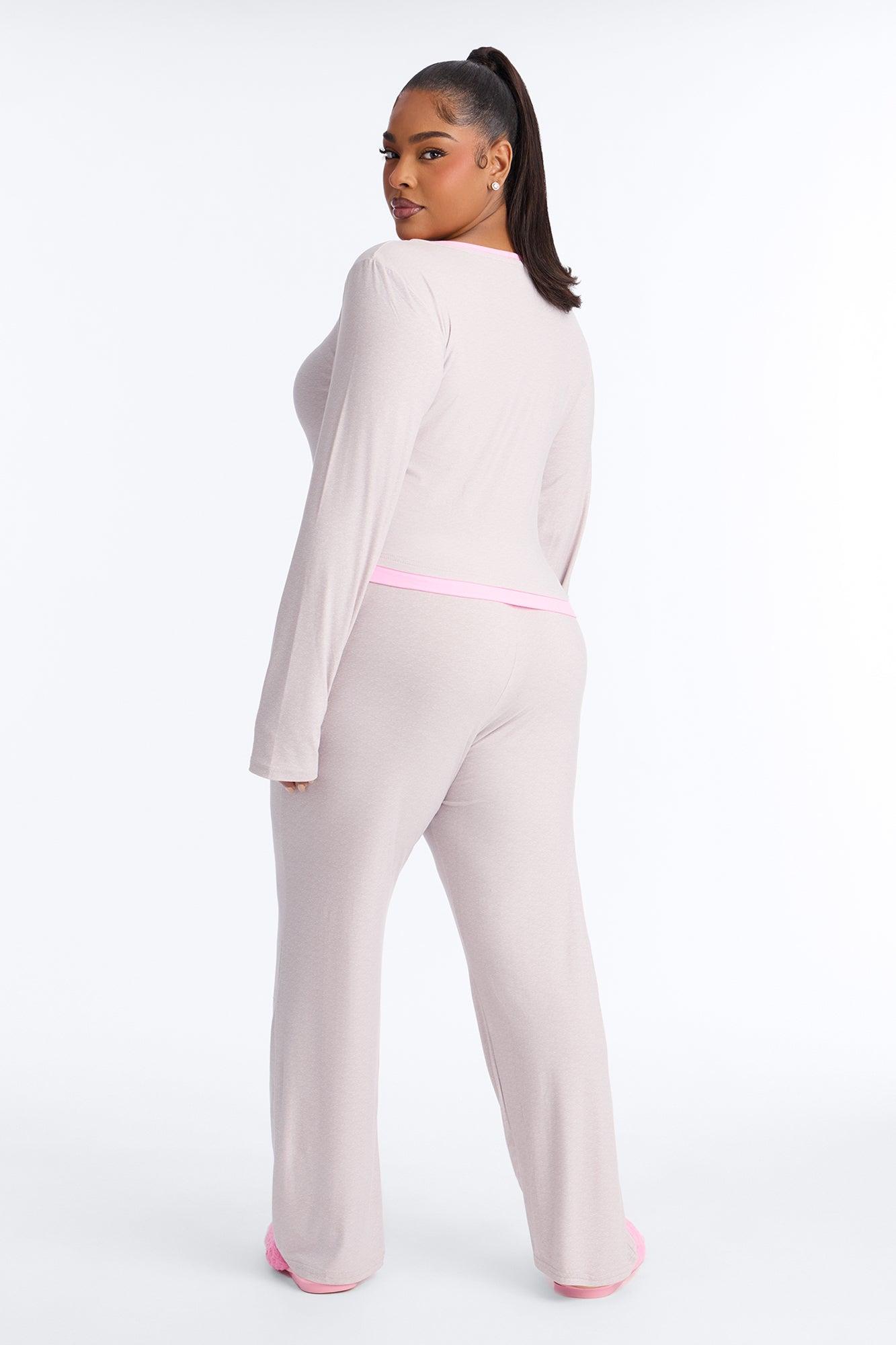 Ready For Bed Long Sleeve PJ Pant Set - Heather Grey Female Product Image