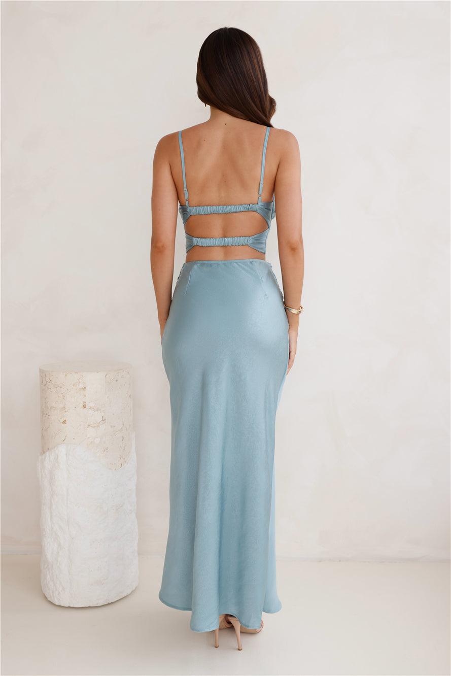 Simple Pleasure Satin Maxi Skirt Mint Product Image