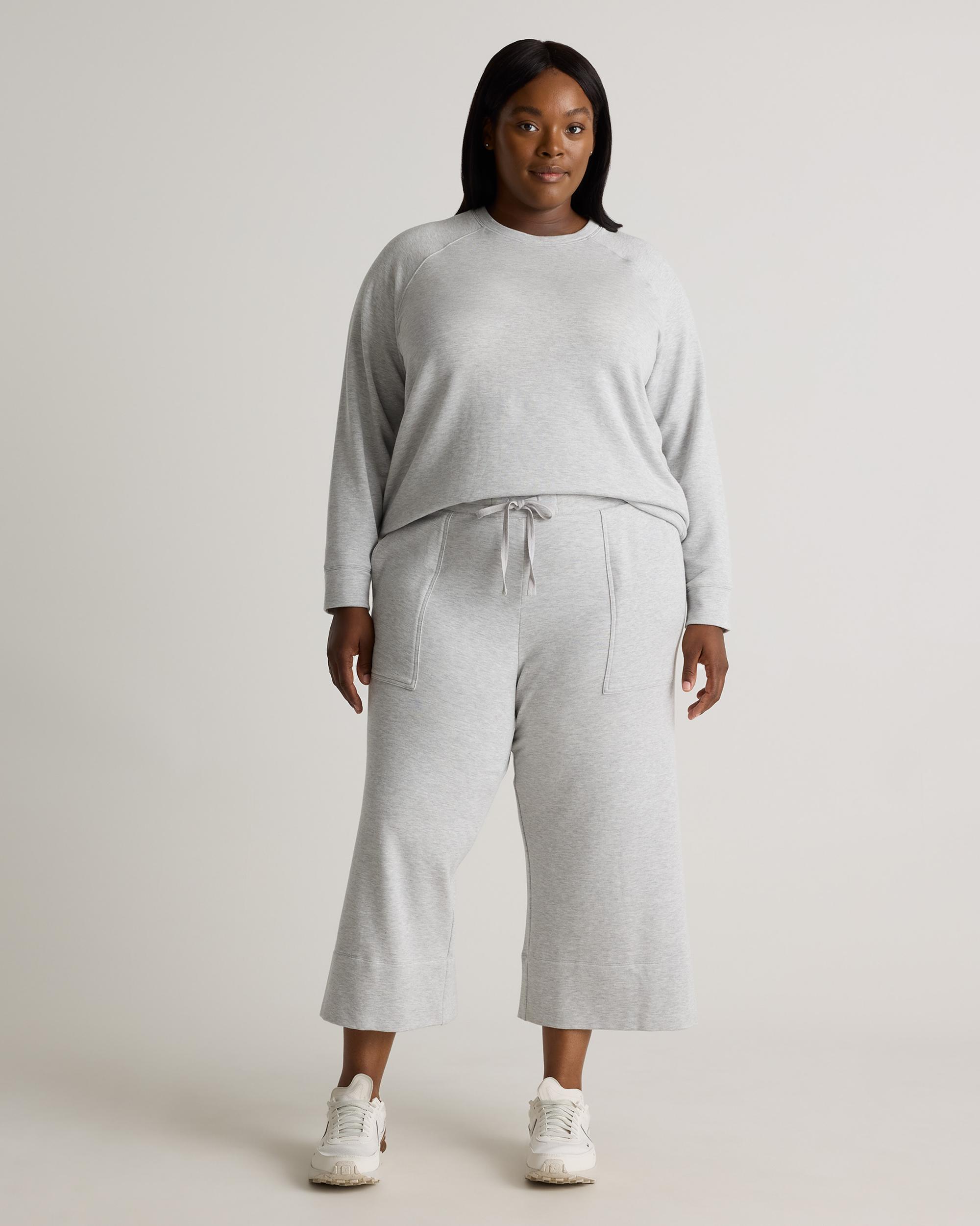 Quince | Women's SuperSoft Fleece Cropped Wide Leg Pants Lenzing Modal Product Image