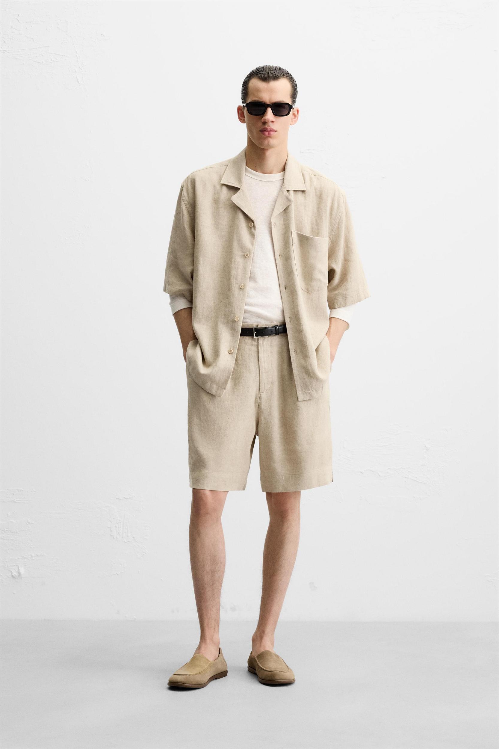 OVERSIZED LINEN-VISCOSE SHIRT Product Image