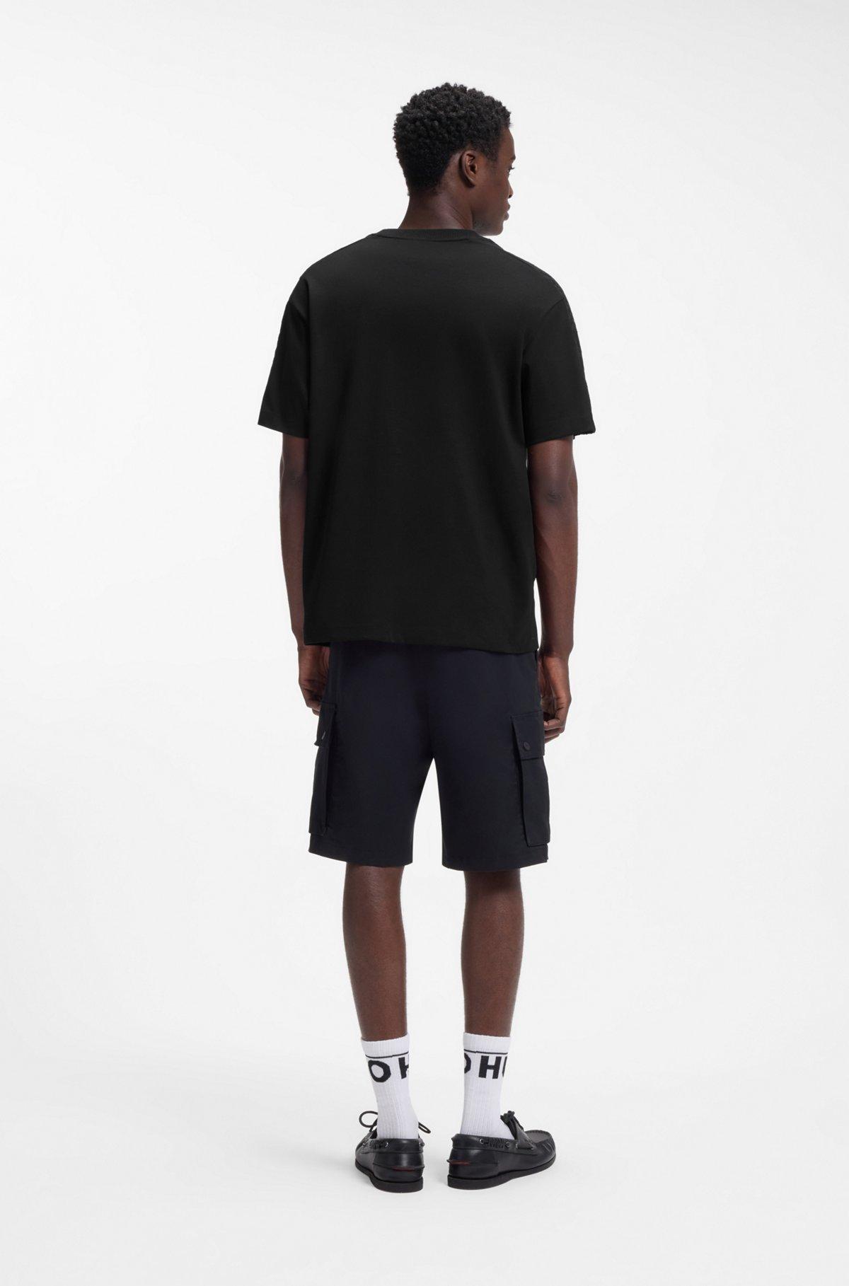  Relaxed-fit T-shirt in interlock cotton with embroidered shoulders Product Image