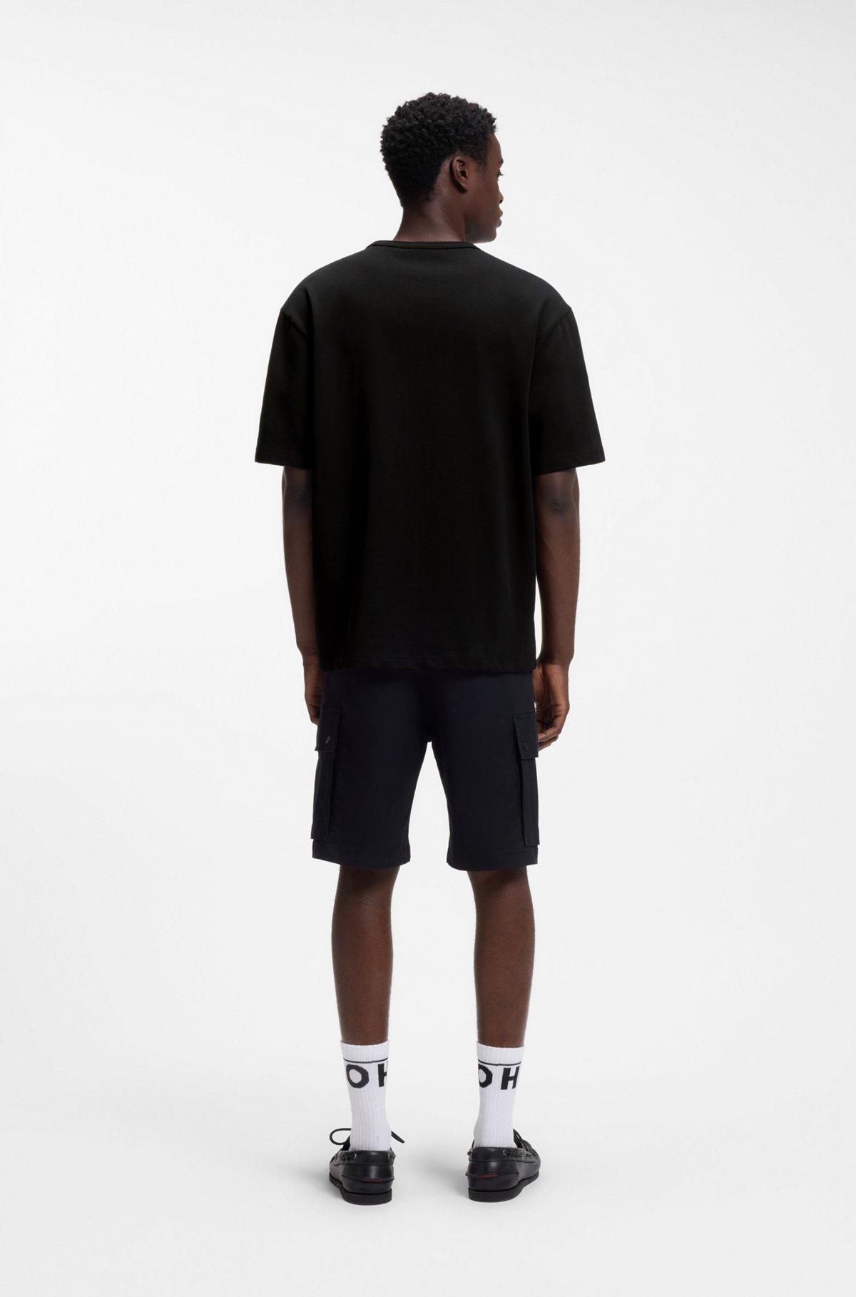 Embroidered-badge T-shirt in cotton terry Product Image