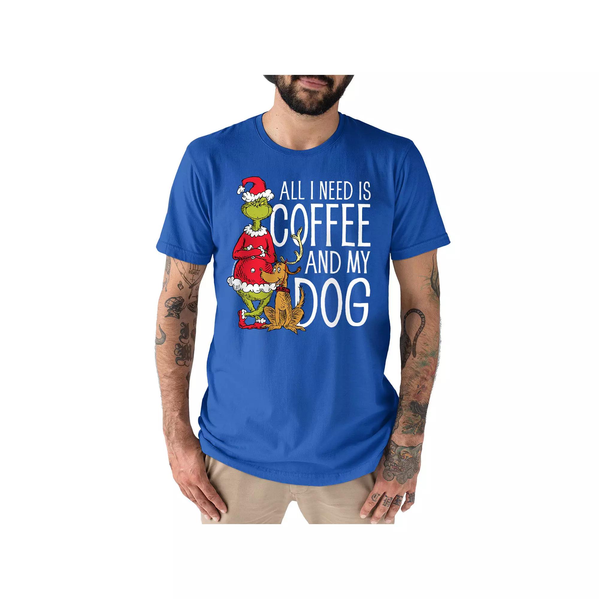 Men's Dr. Seuss The Grinch "All I Need Is Coffee And My Dog" Tee,  Product Image