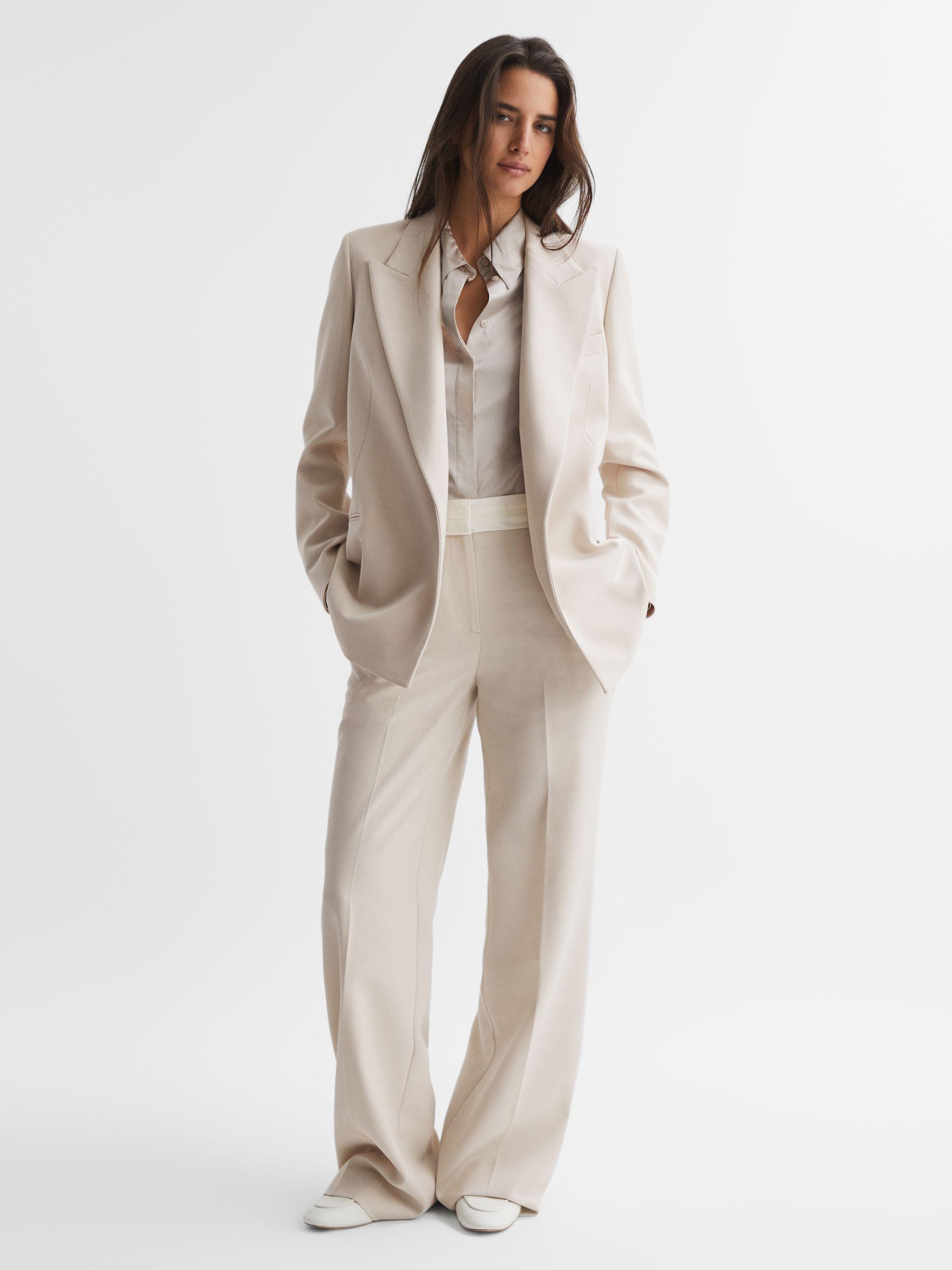 Tailored Fit Single Breasted Suit Blazer in Neutral Product Image