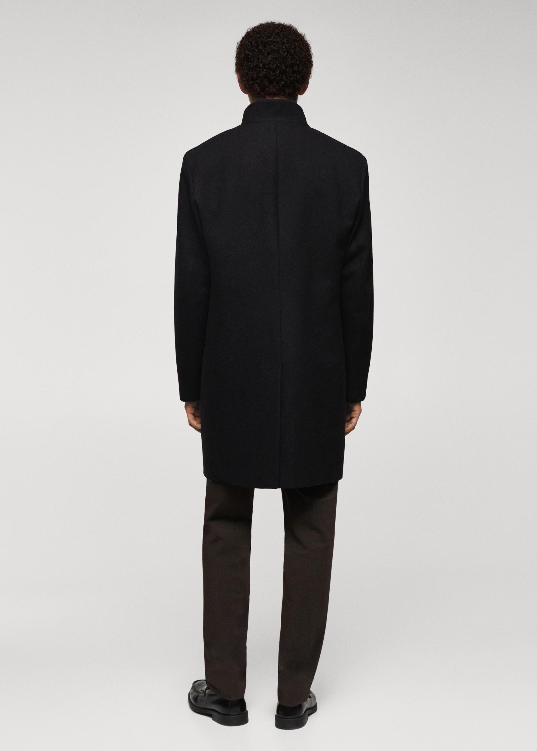 Wool funnel neck coat - Men | MANGO USA Product Image