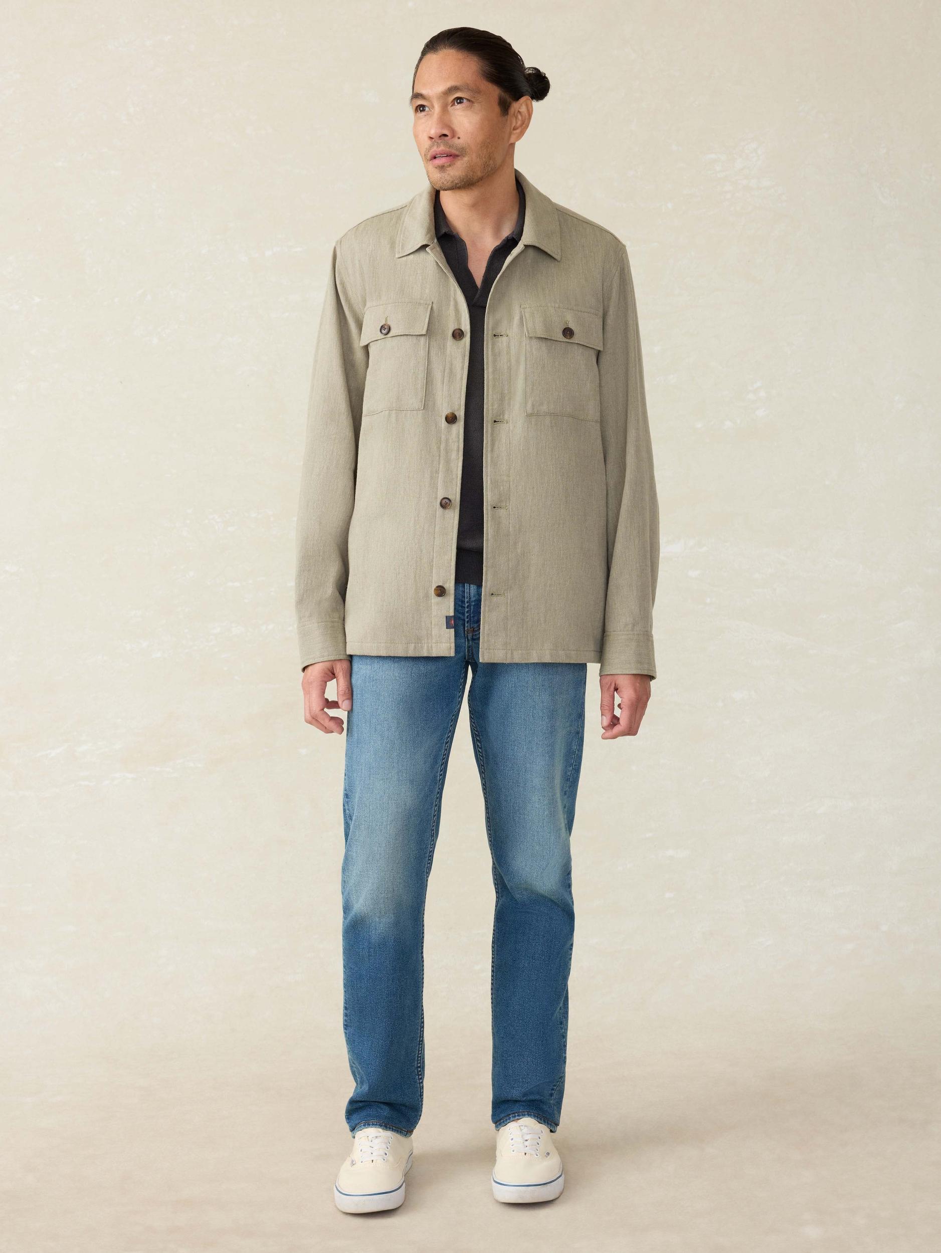 Movement™ Linen Shirt Jacket - Sage Cliff Male Product Image