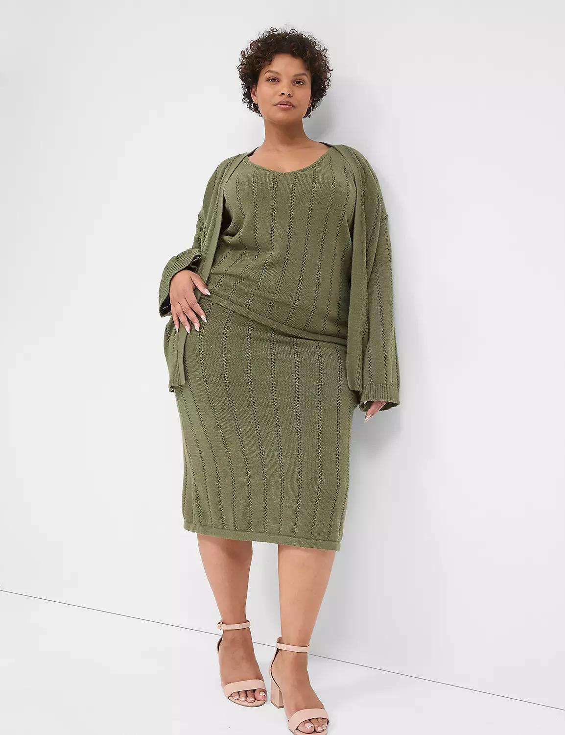Pointelle Sweater Skirt Product Image