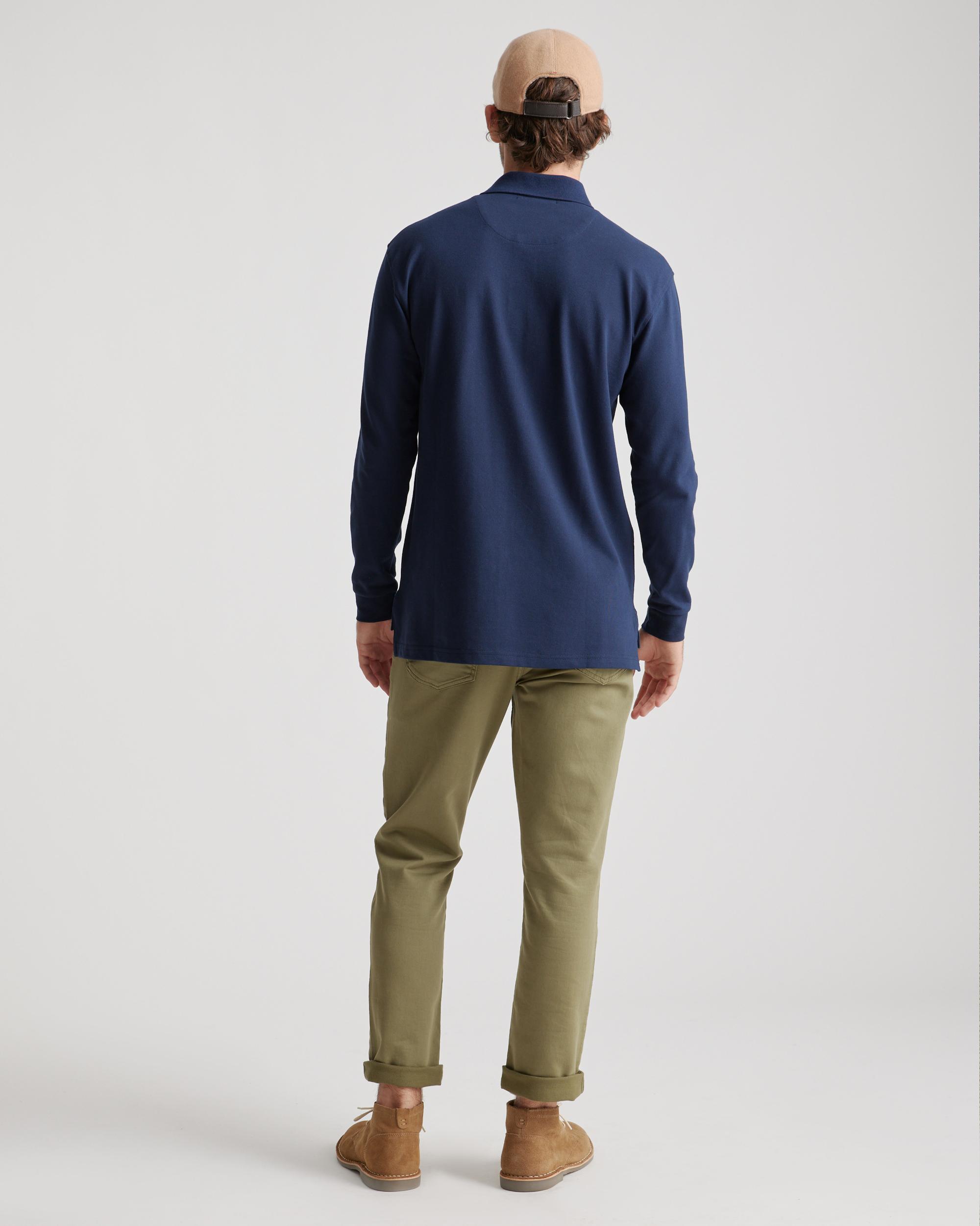 Quince | Men's Long Sleeve Pique Polo Organic Cotton Product Image