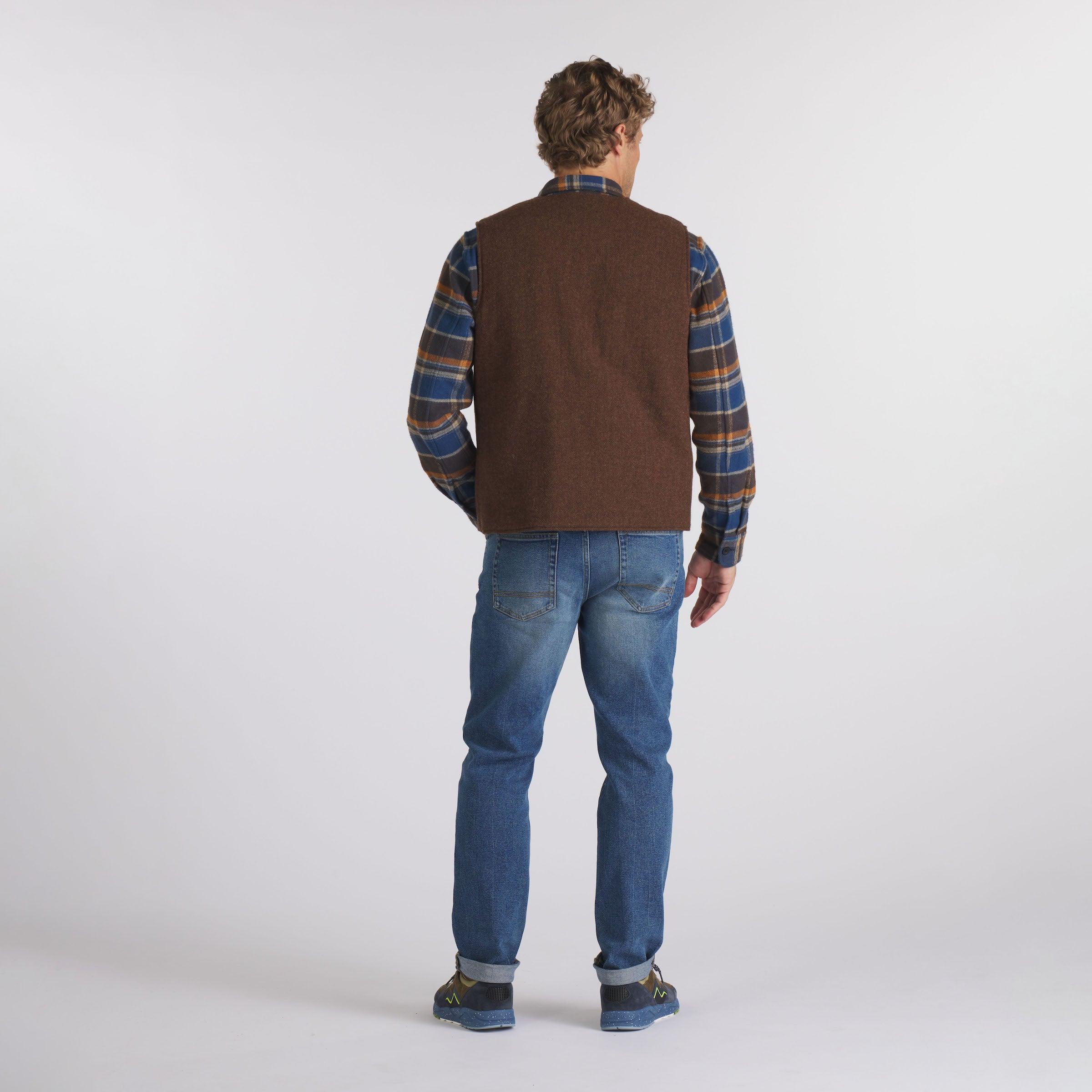 Country Tweed Reversible Vest - Chestnut Product Image