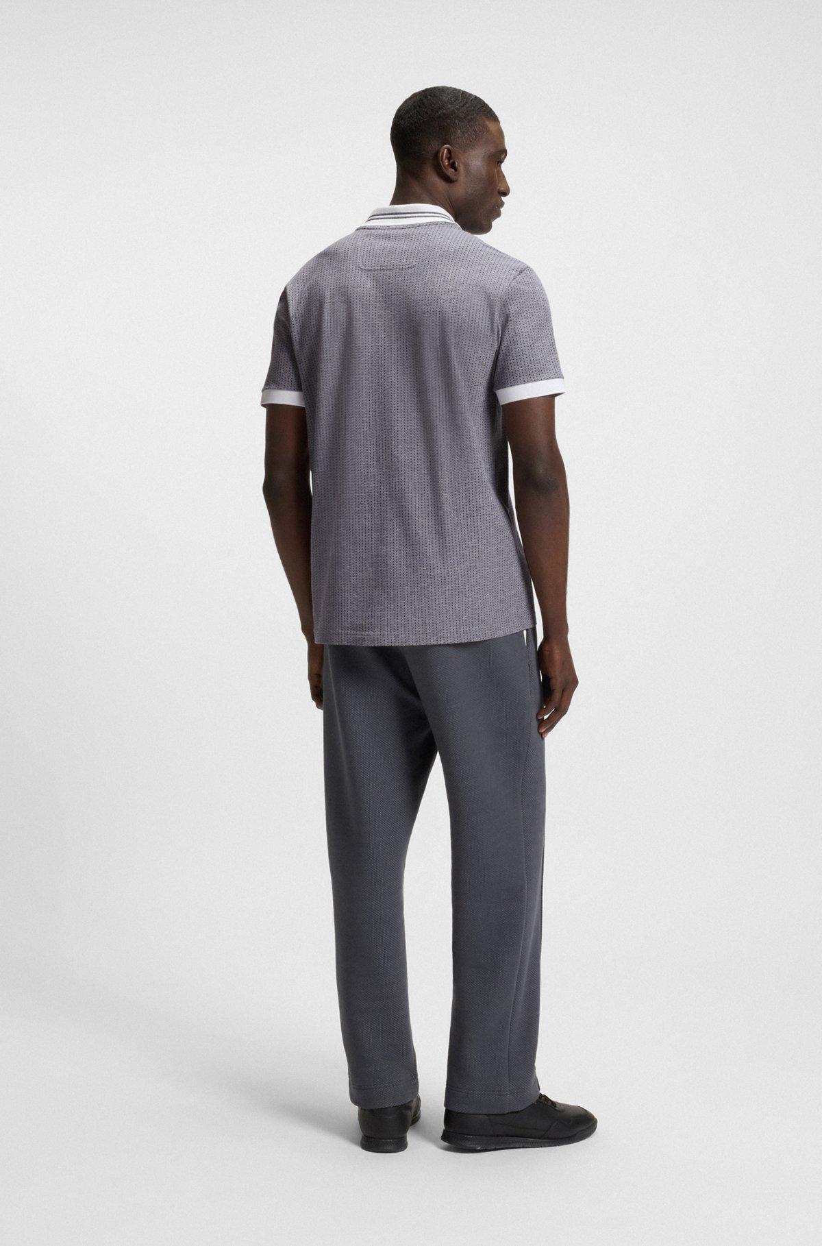 Cotton-piqué polo shirt with dot print Product Image