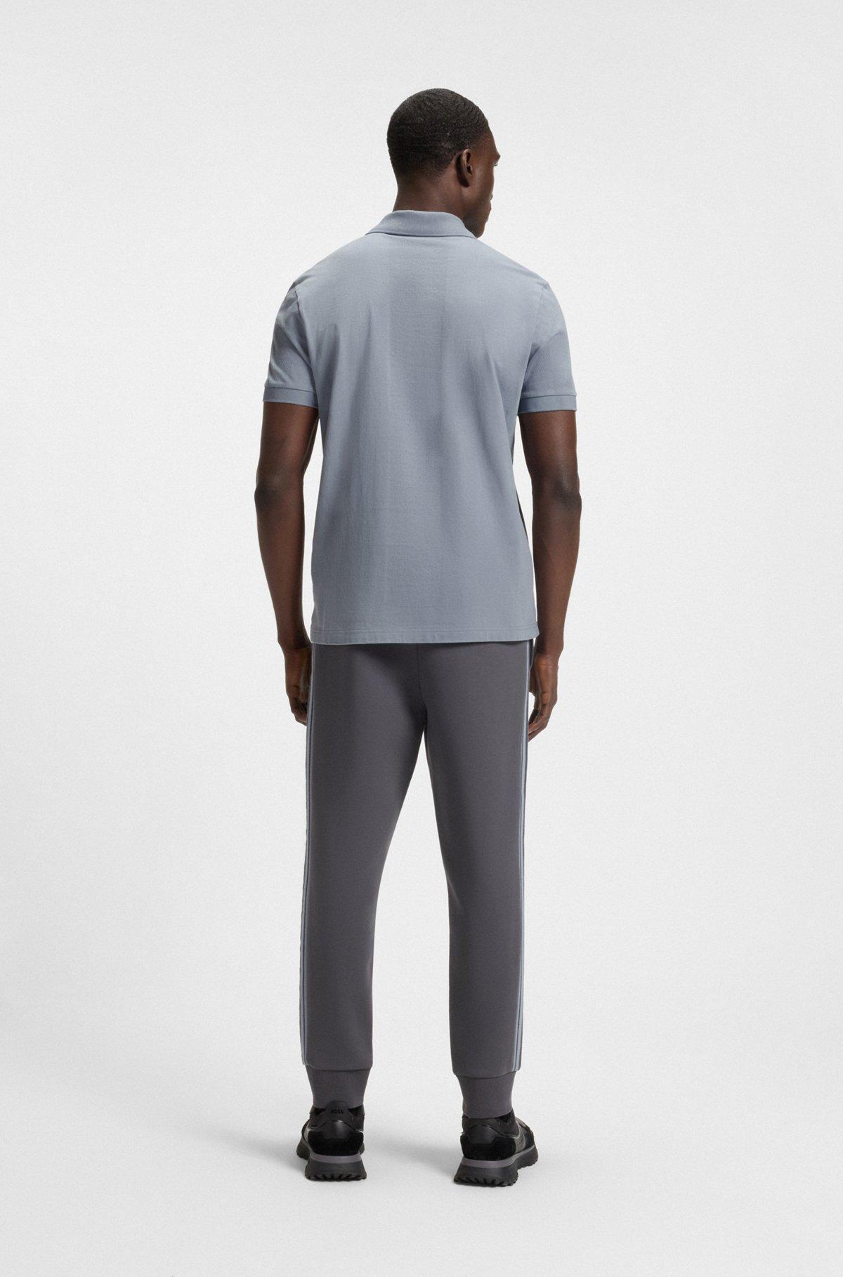 BOSS - Cotton polo shirt with jacquard body-mapping - Dark Grey Product Image