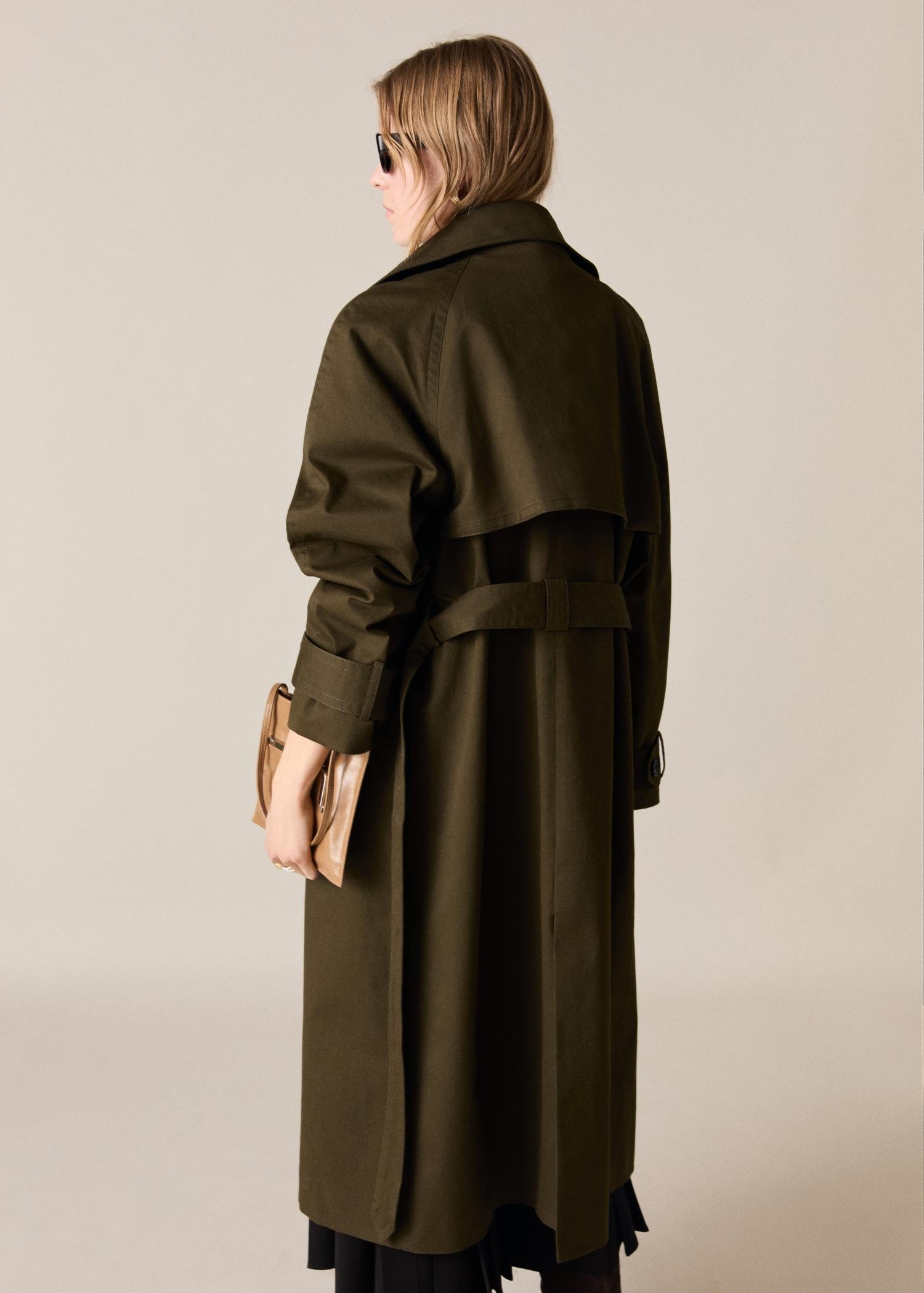 Long double-breasted trench coat - Women | MANGO USA Product Image