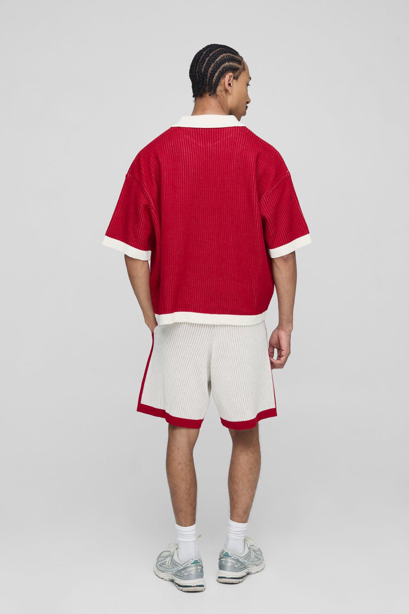 Relaxed Rib Knitted Short | boohooMAN USA Product Image