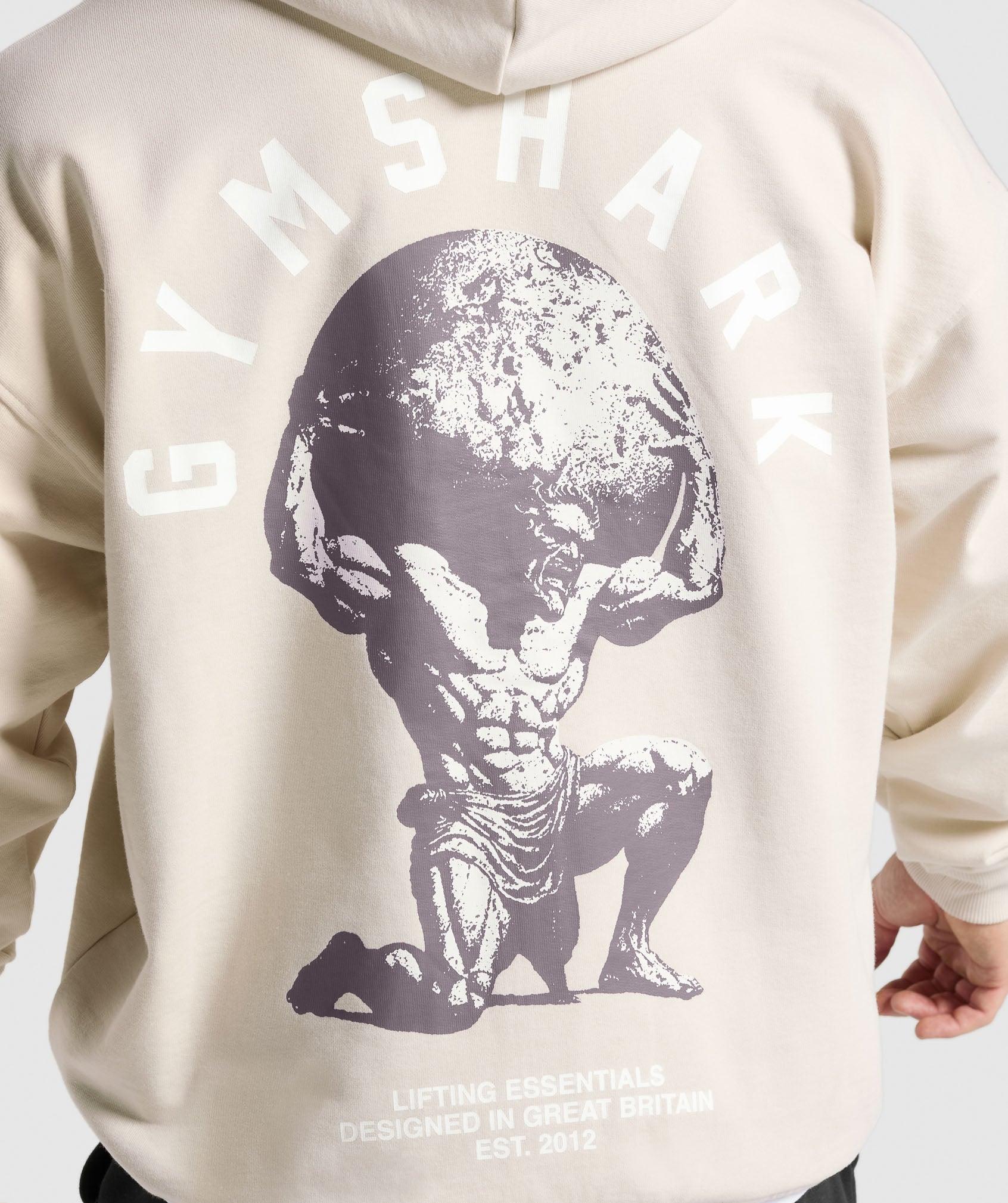 Gymshark Atlas Zip Up Hoodie - Oat White Male Product Image