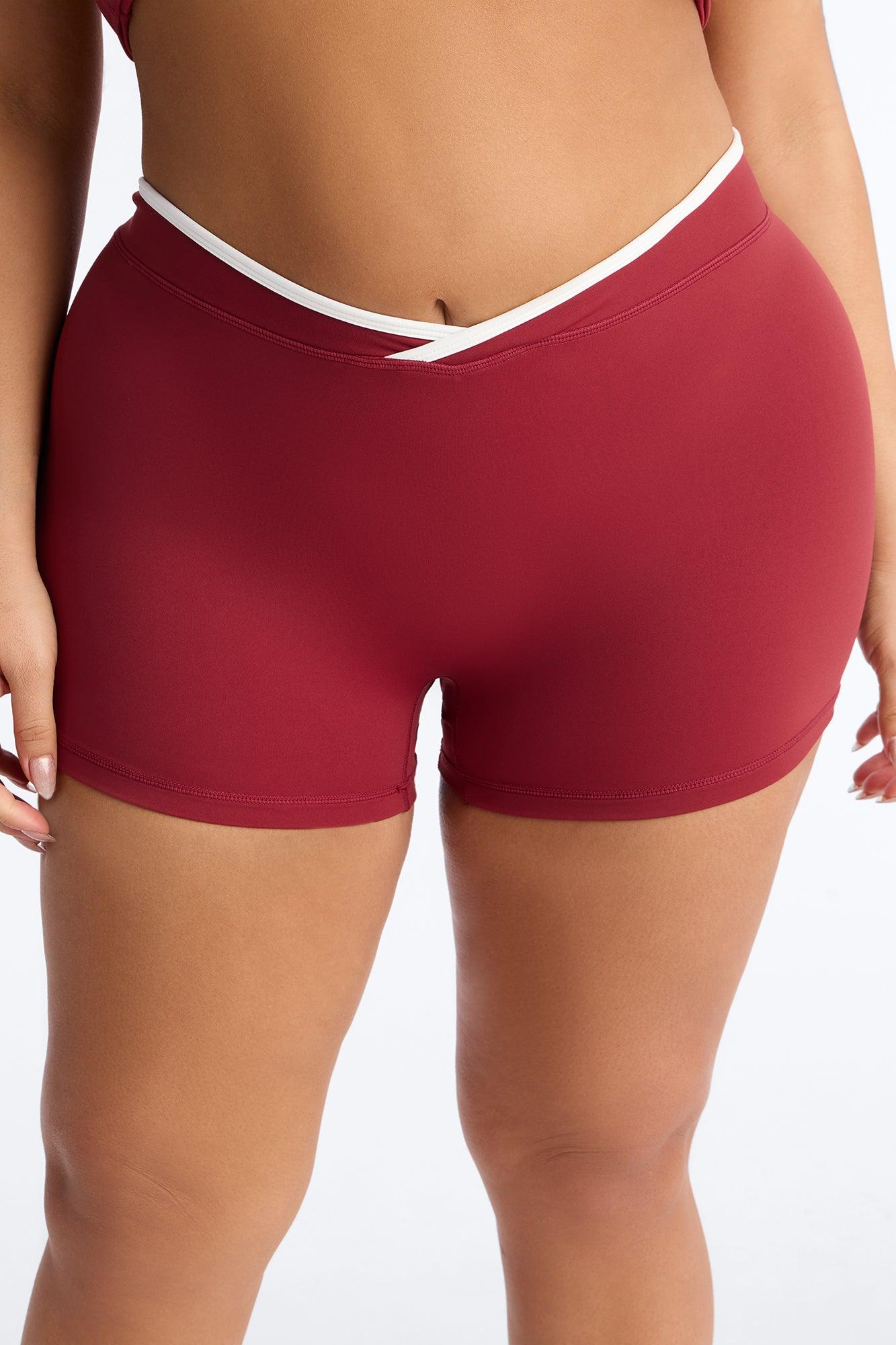 Kaytee Contrast Biker Short Set - Wine Female Product Image