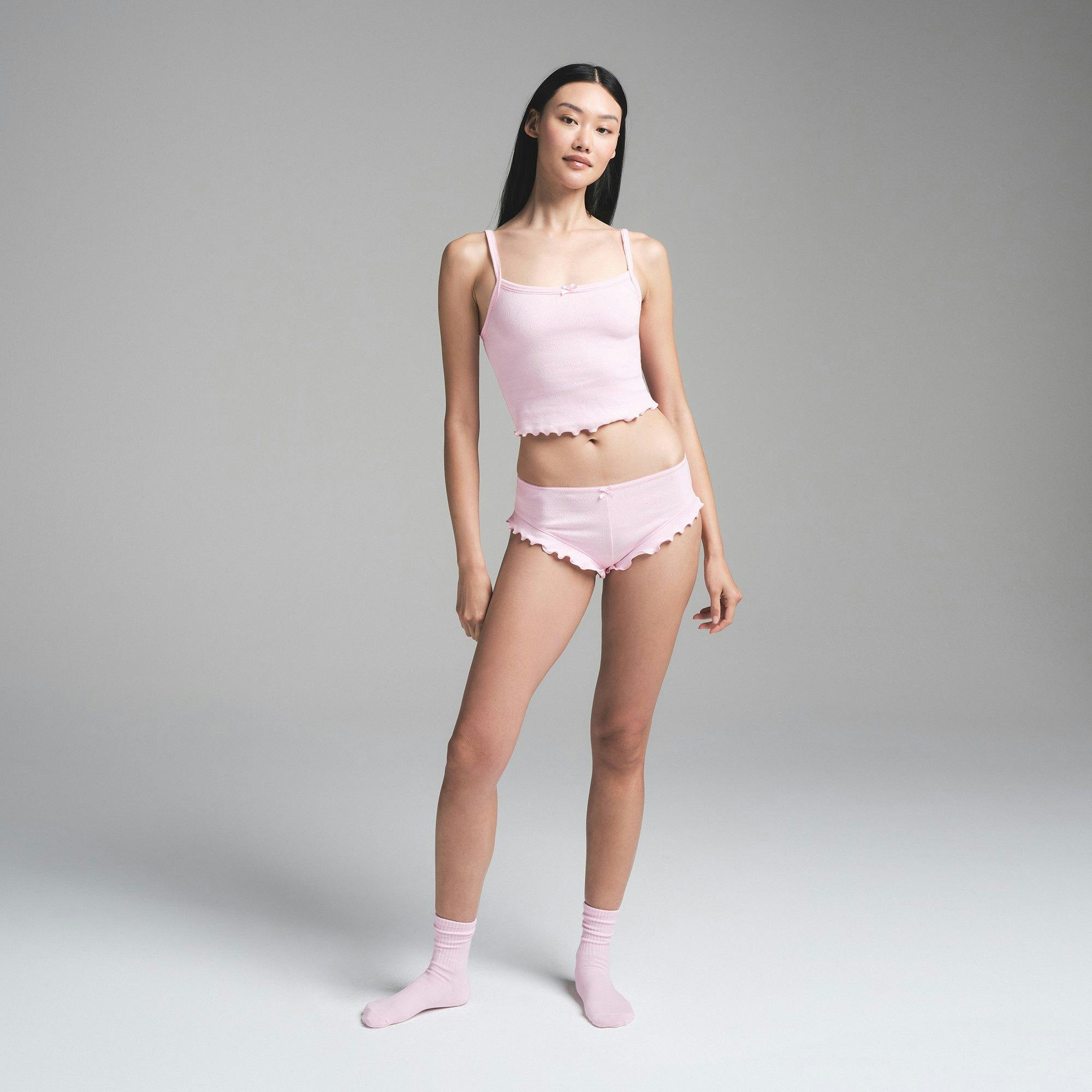 LOGO POINTELLE CROPPED CAMI SET | CHERRY BLOSSOM Product Image