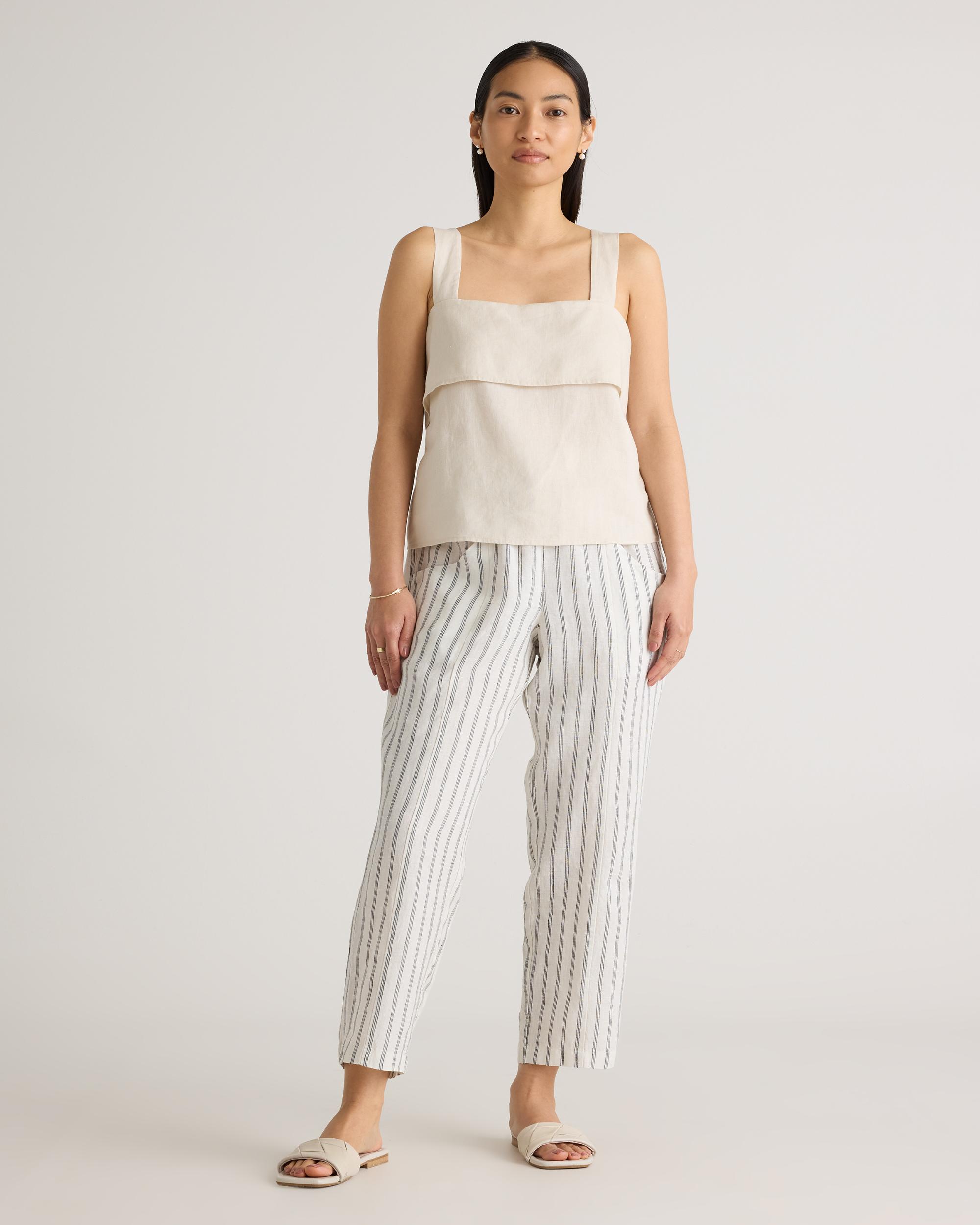 Quince | Women's 100% European Linen Tapered Ankle Pants Size XL Product Image