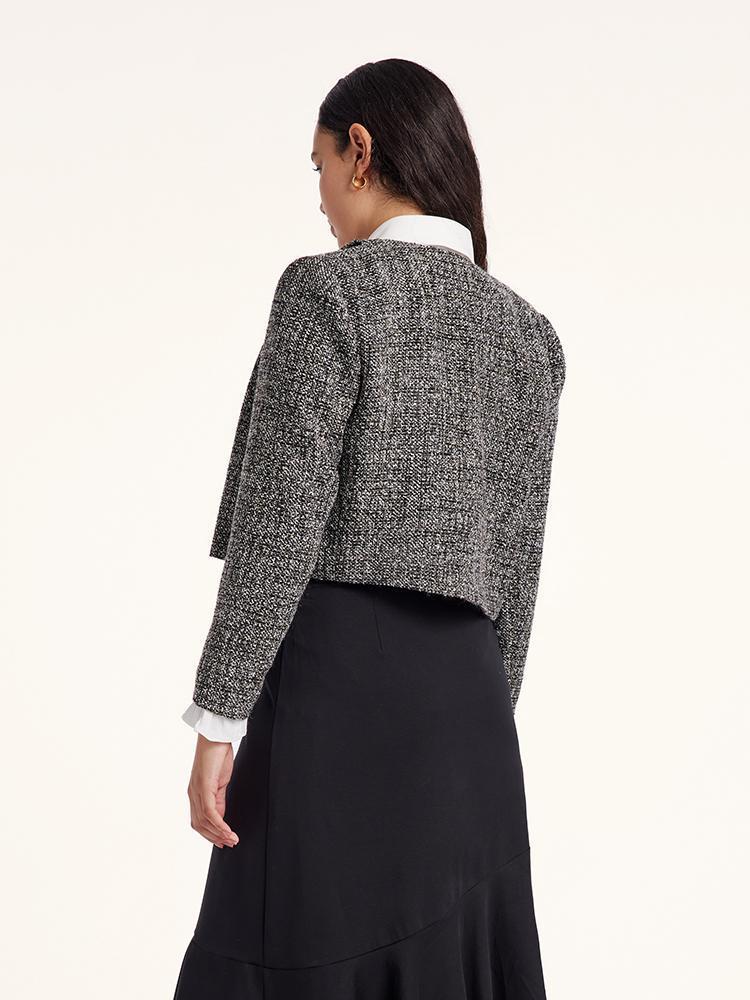 Classic Tweed Cropped Women Jacket Product Image