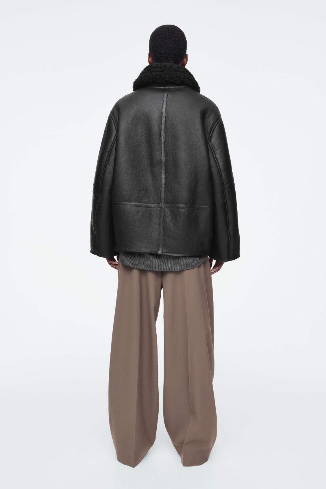 OVERSIZED SHEARLING AVIATOR JACKET Product Image