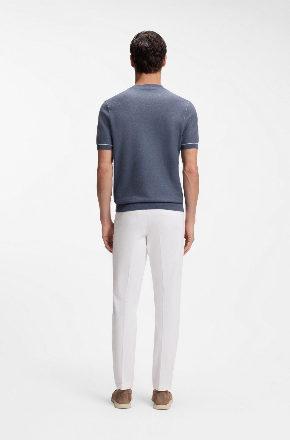Horizontal-stripe sweater in a cotton blend Product Image