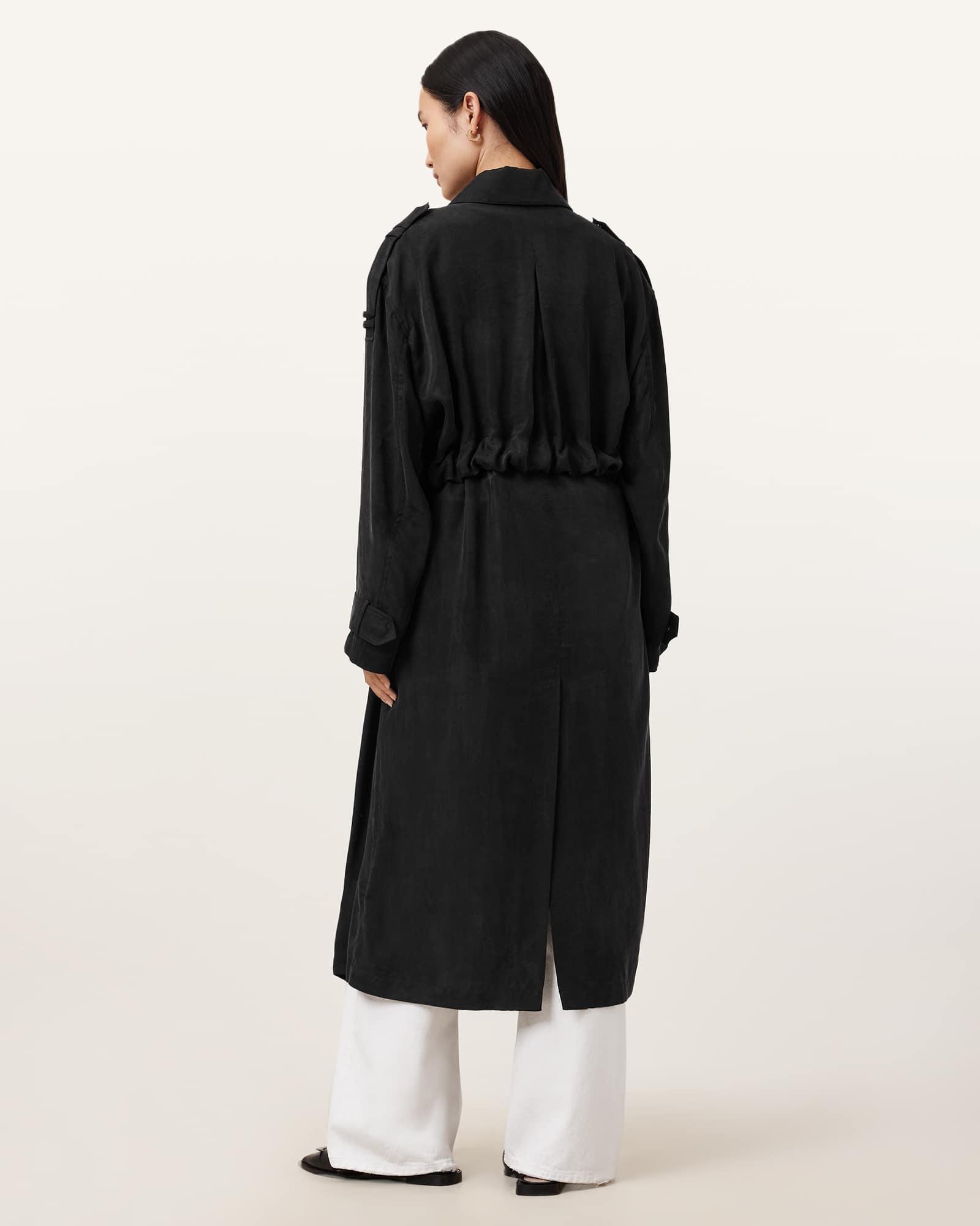 Linnie Lightweight Trench Coat Black | ALLSAINTS US Product Image