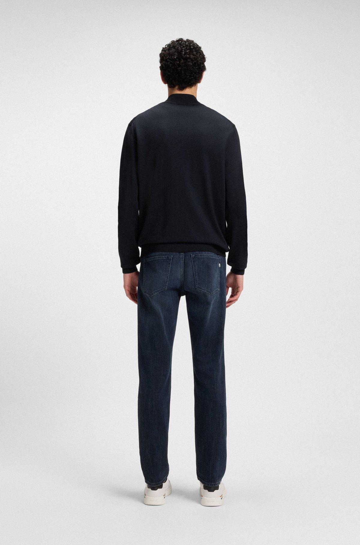 BOSS - Virgin-wool jacket in a regular fit - Dark Blue Product Image