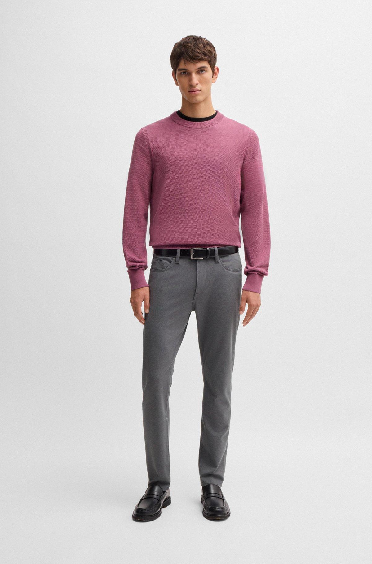 Delaware slim-fit trousers in two-tone stretch jersey Product Image