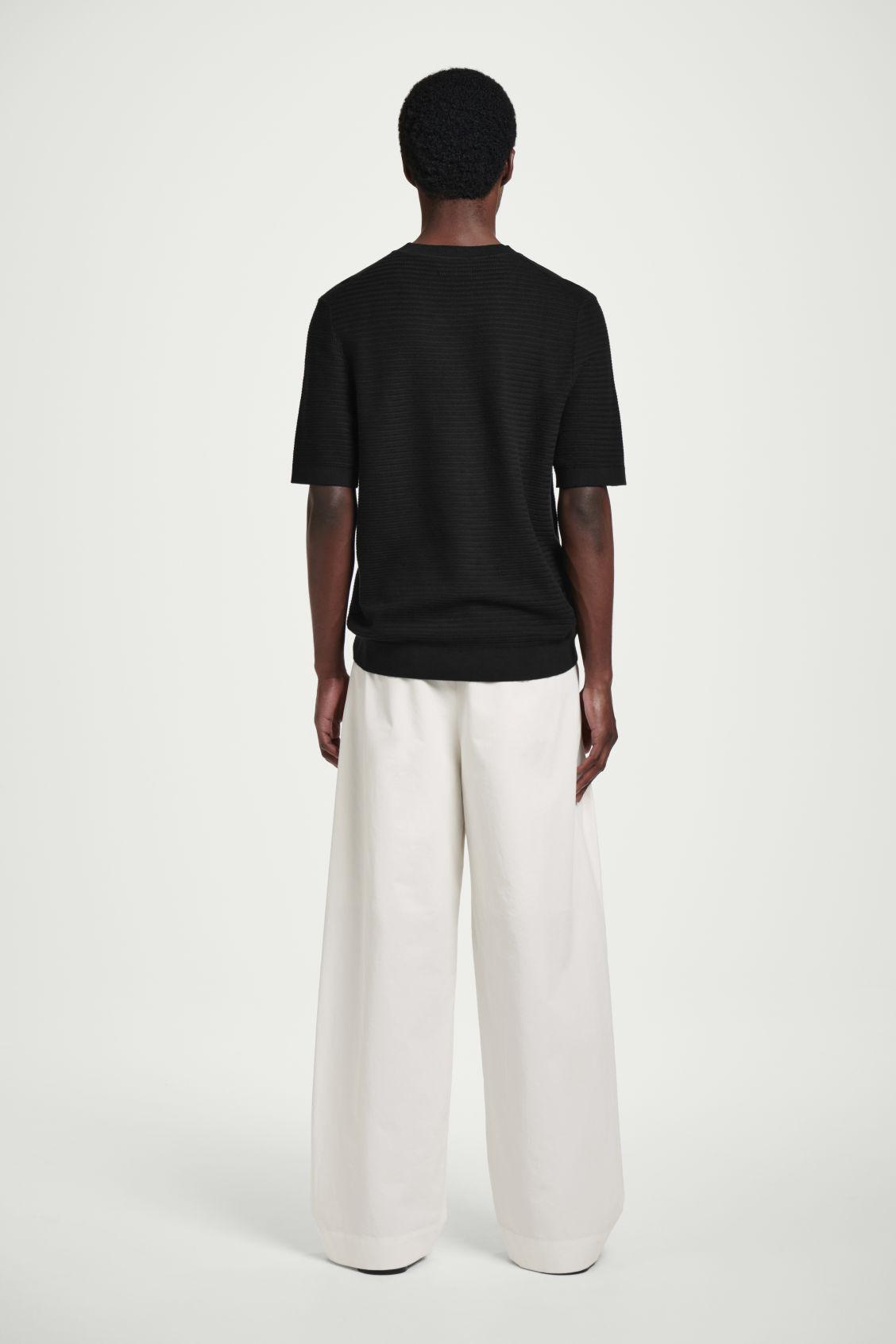 TEXTURED KNITTED COTTON T-SHIRT Product Image