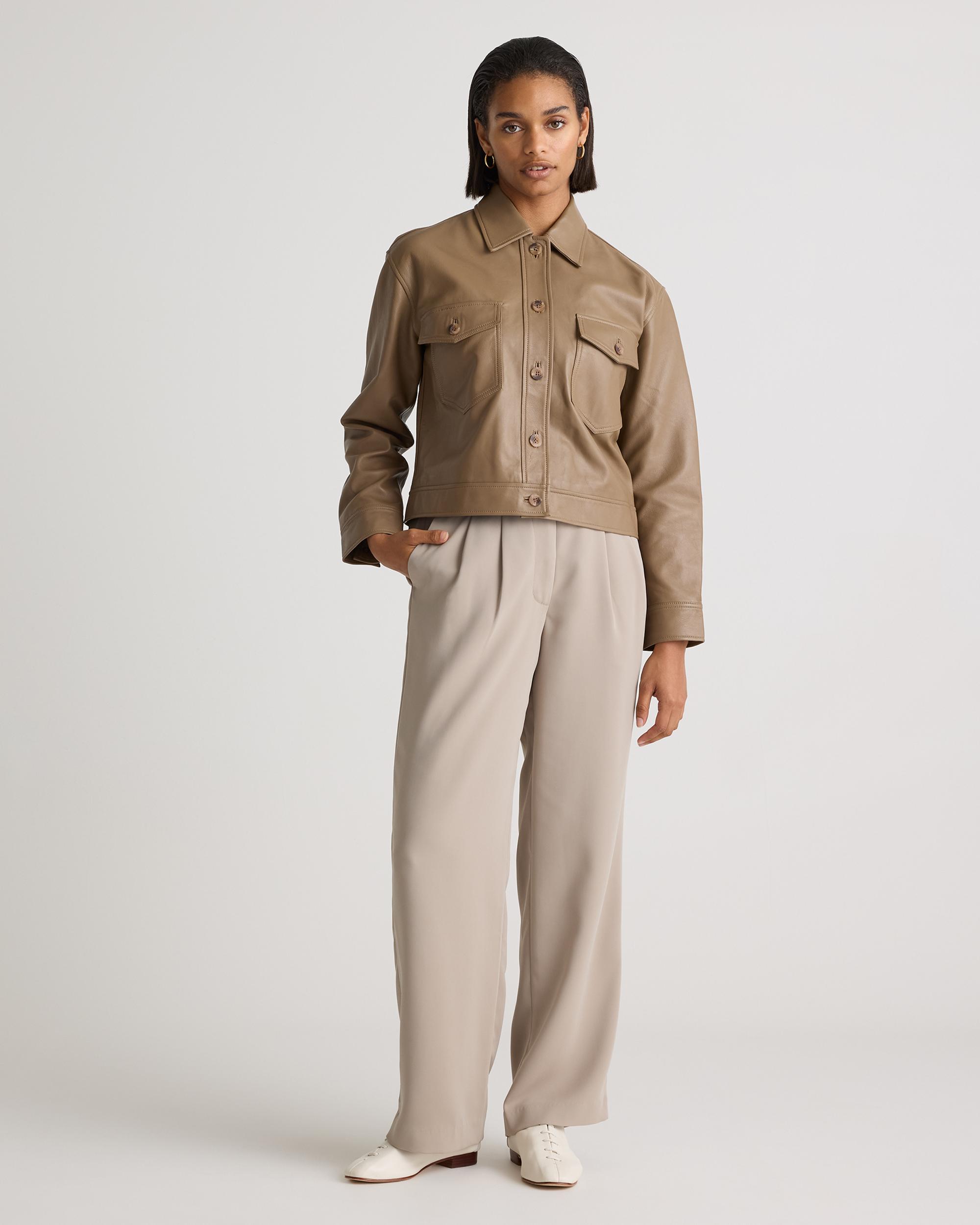 Quince | Women's Cropped Jacket Leather Product Image