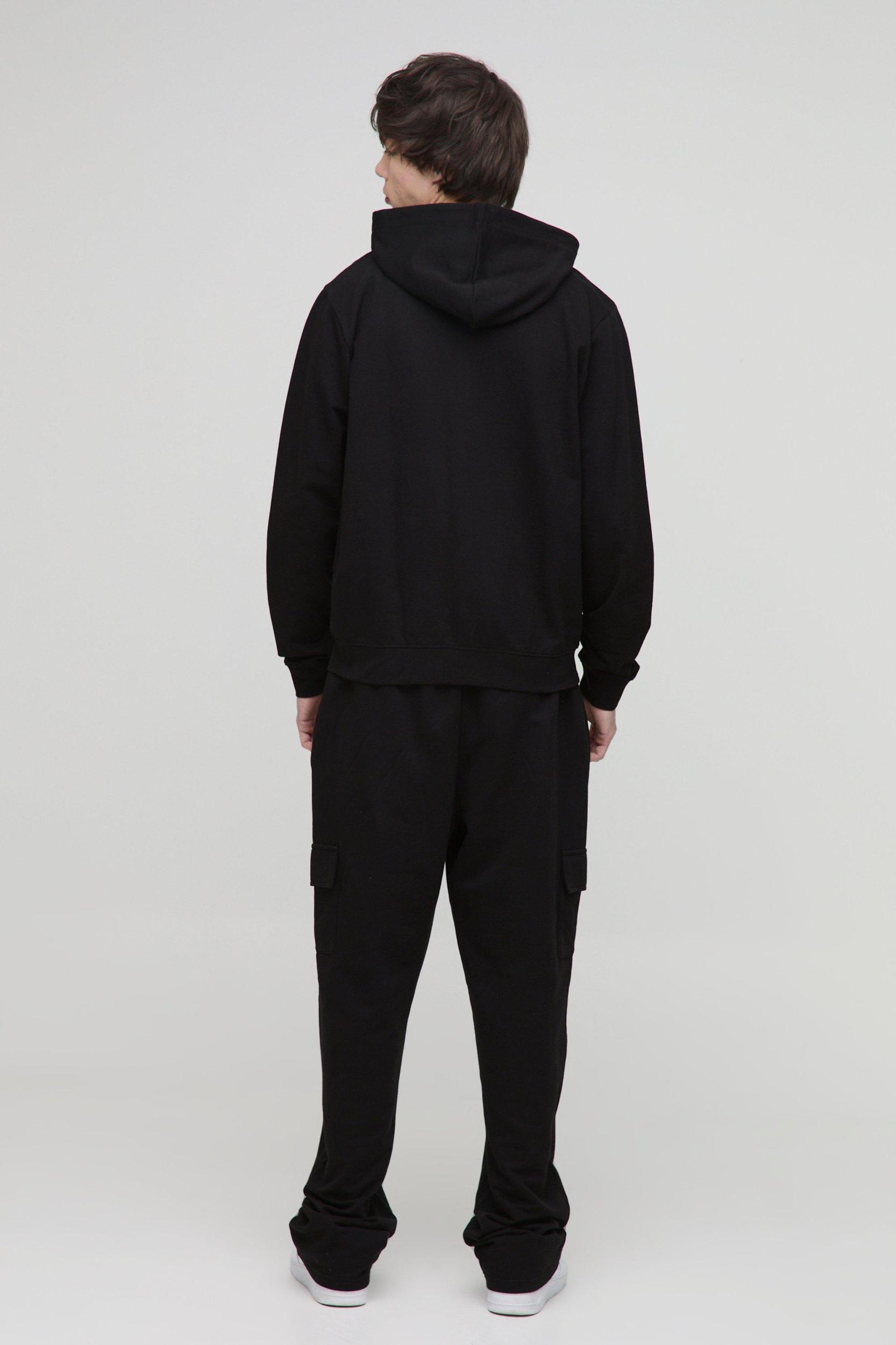 Tall 260GSM Loopback Regular Fit Basic Zip Through Hoodie | boohooMAN USA Product Image