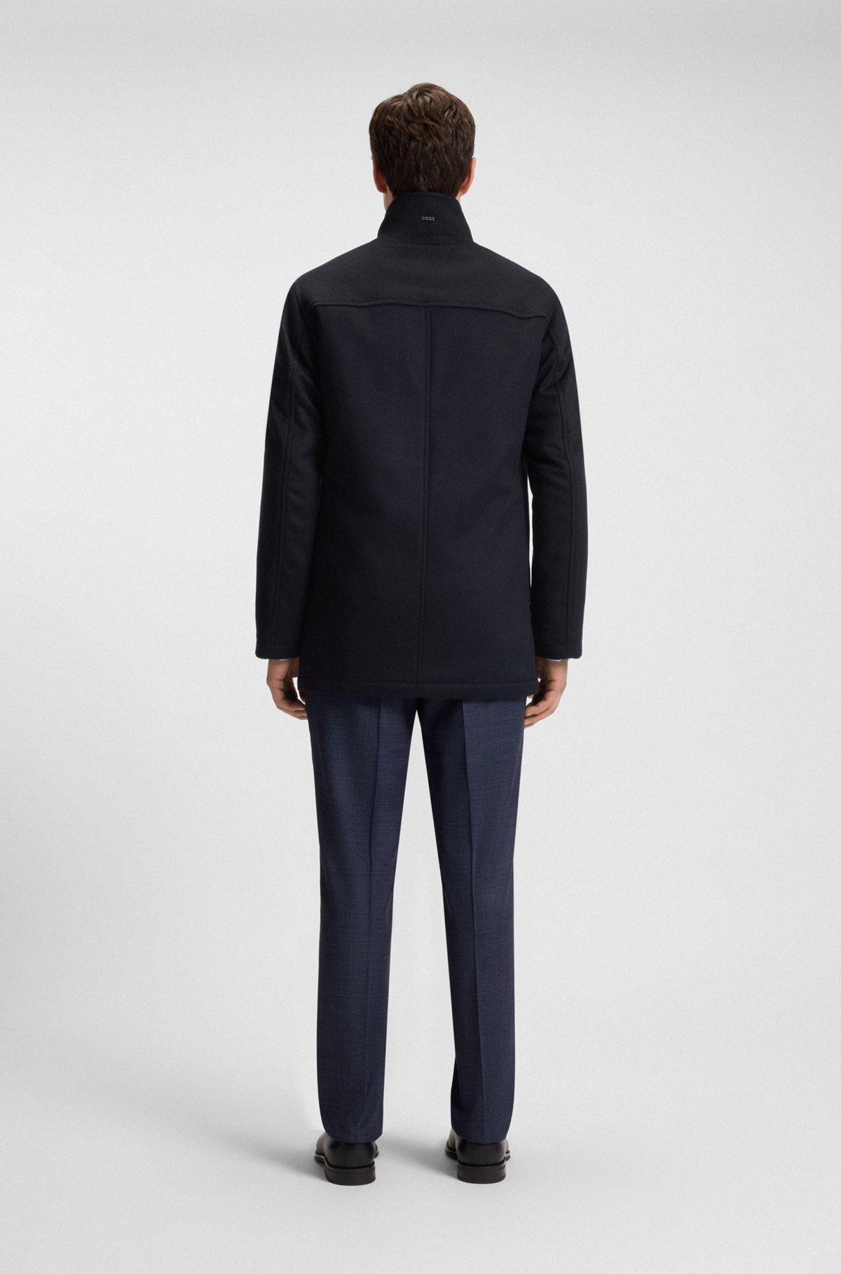 Relaxed-fit car coat in virgin wool and cashmere Product Image