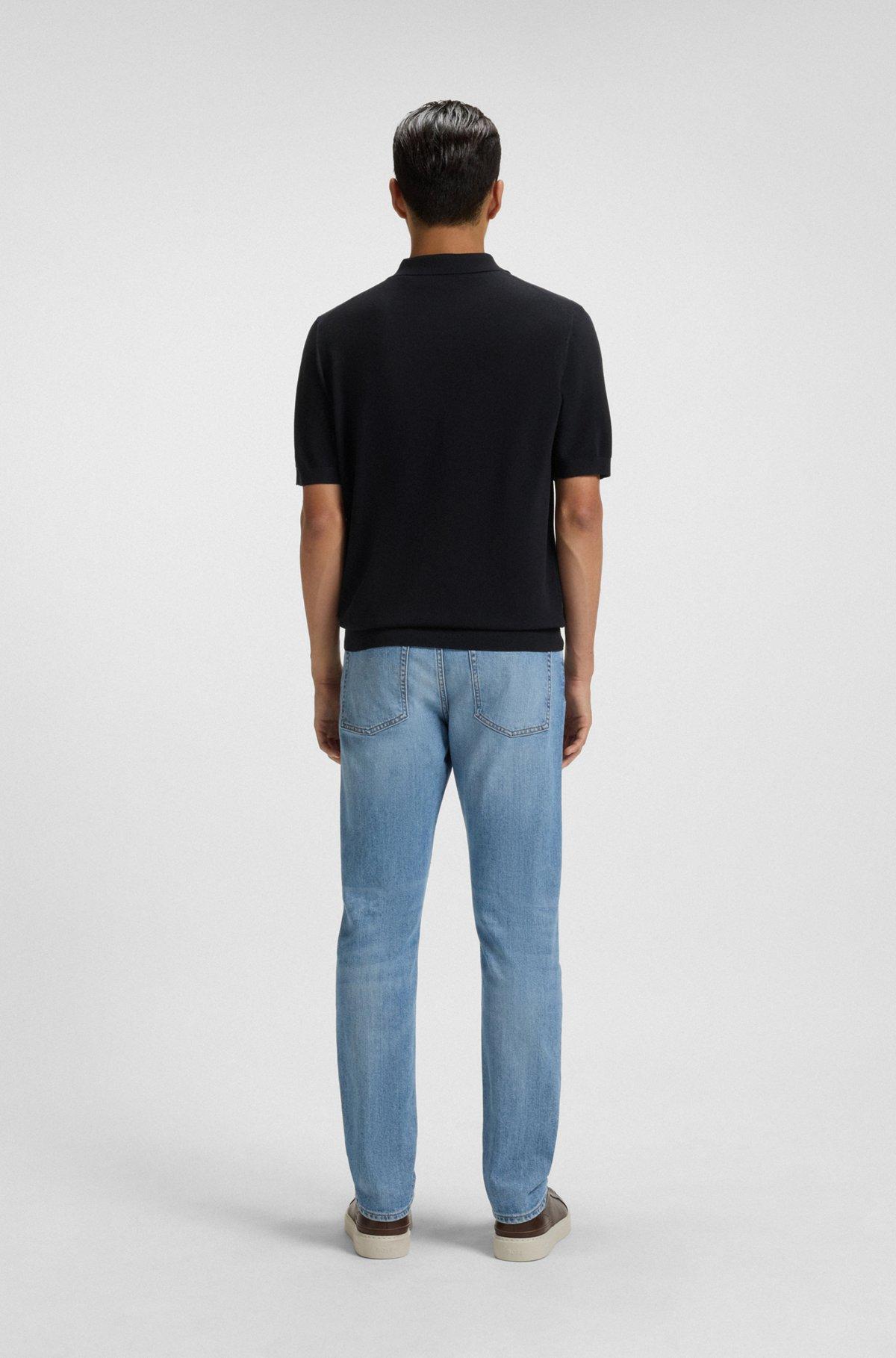 Knit polo sweater in virgin wool Product Image