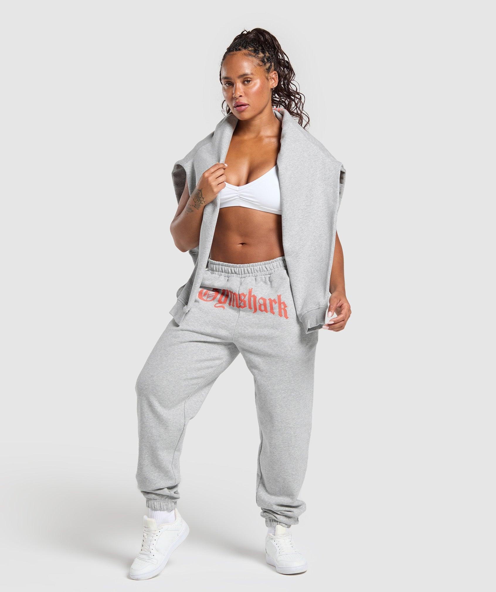 Gymshark Strength Department Graphic Joggers - Light Grey Core Marl Female Product Image