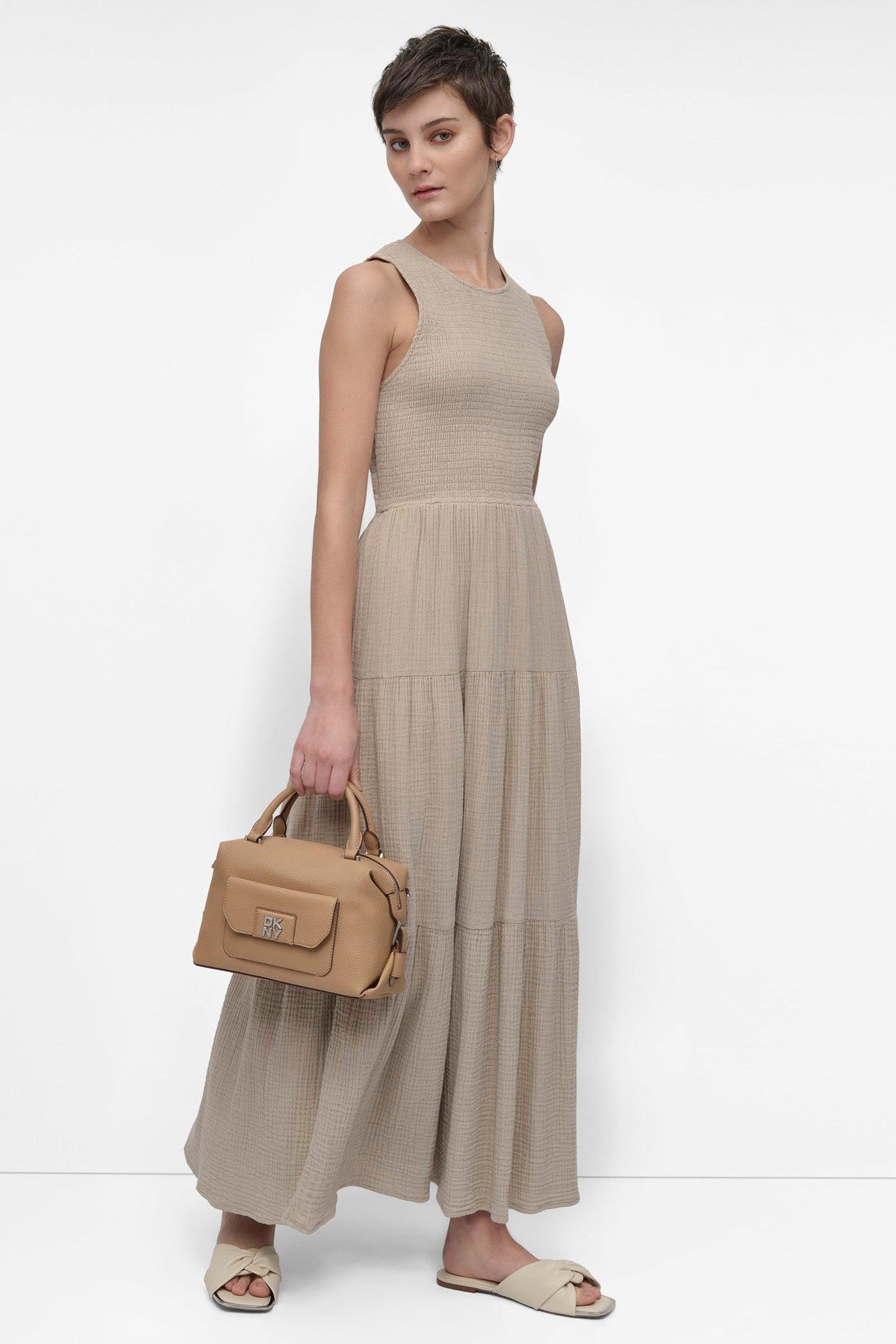 GAUZE TIERED SMOCKED DRESS Product Image