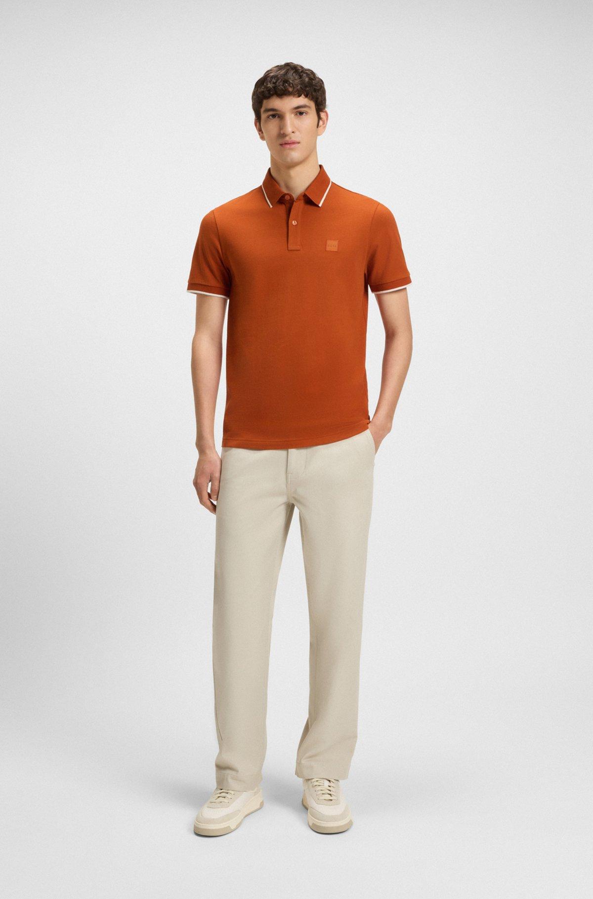 Cotton-piqué polo shirt with all-over print Product Image