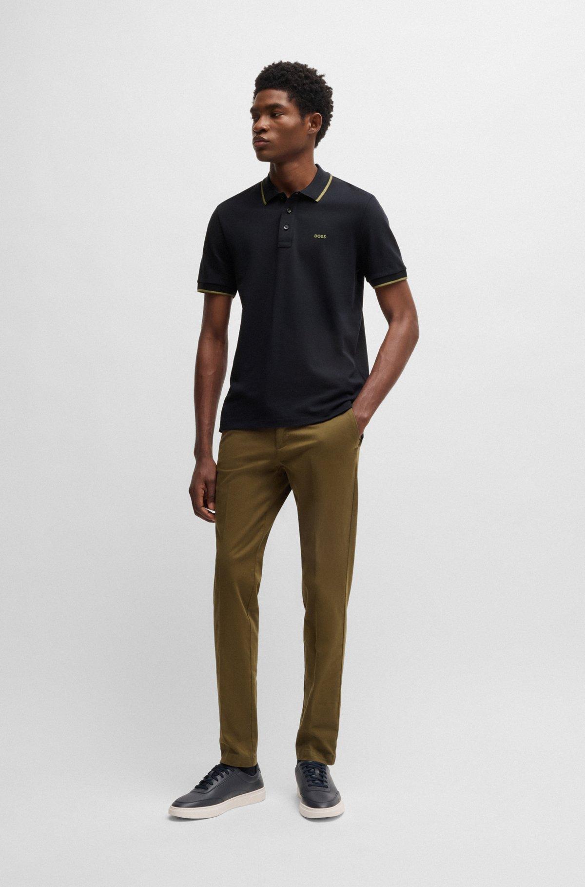 Contrast-tipping polo shirt in cotton piqué Product Image