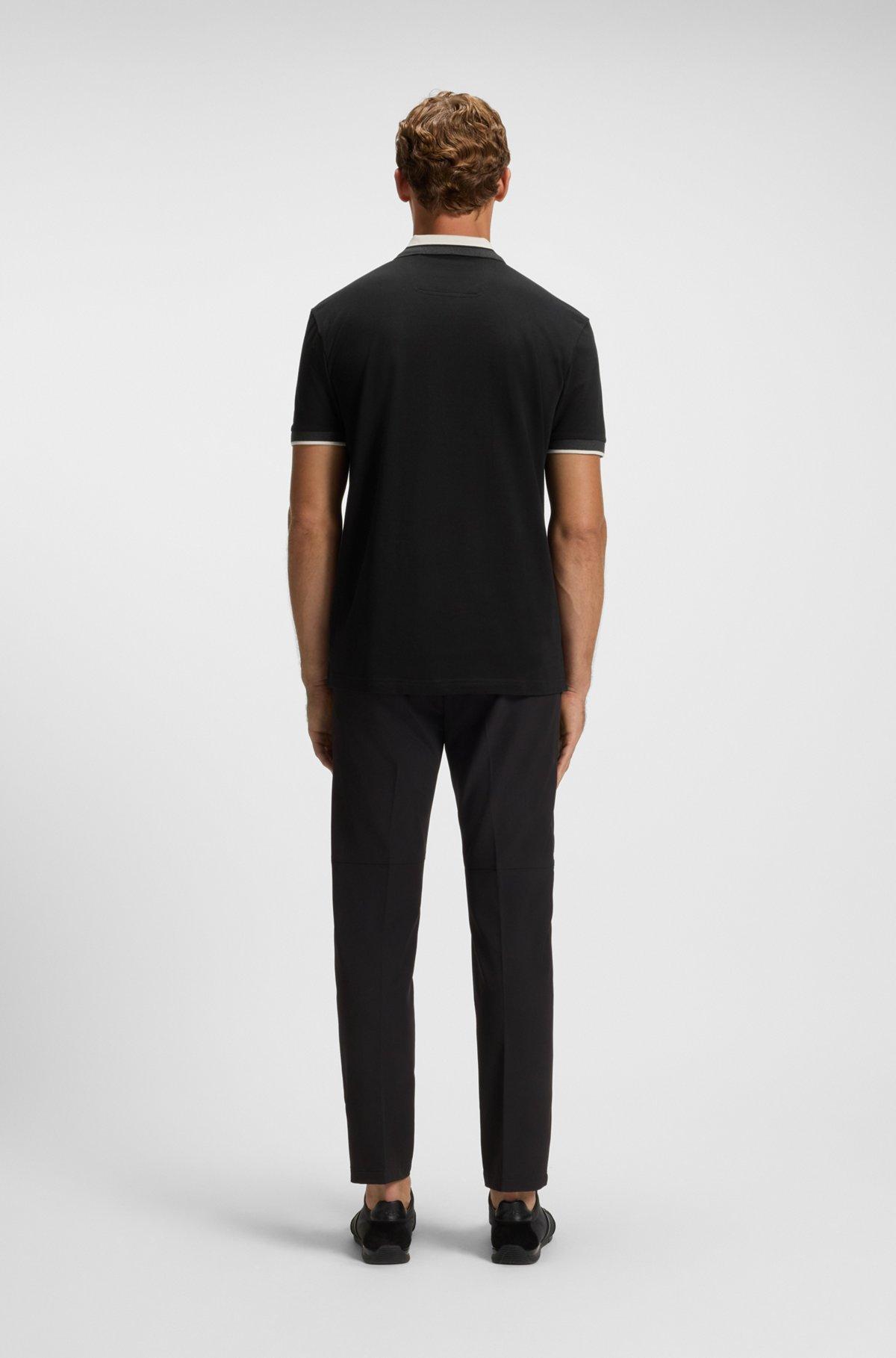 Cotton polo shirt with herringbone structure Product Image