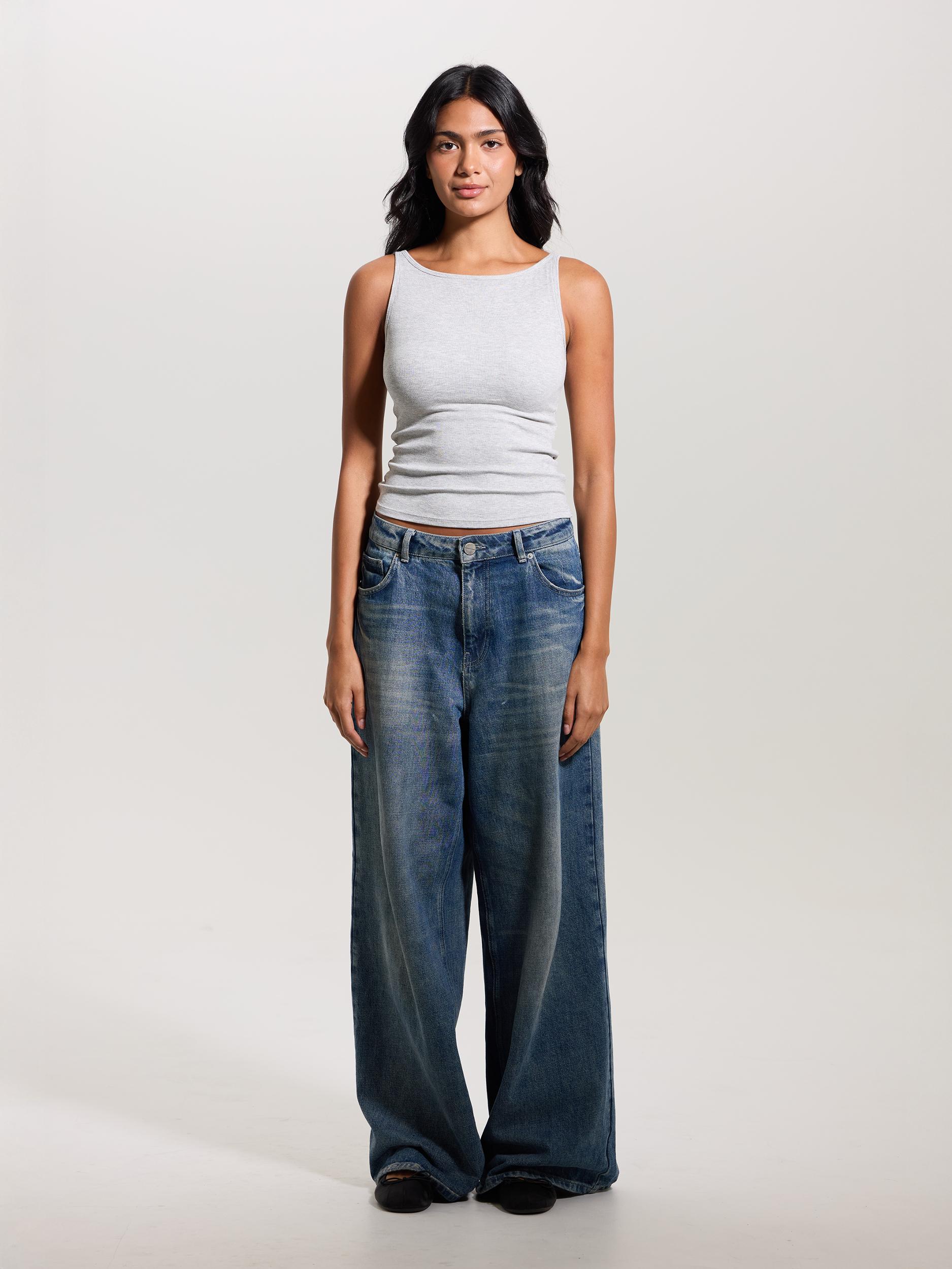 Ribbed Dainty Boat Neck Brami Product Image